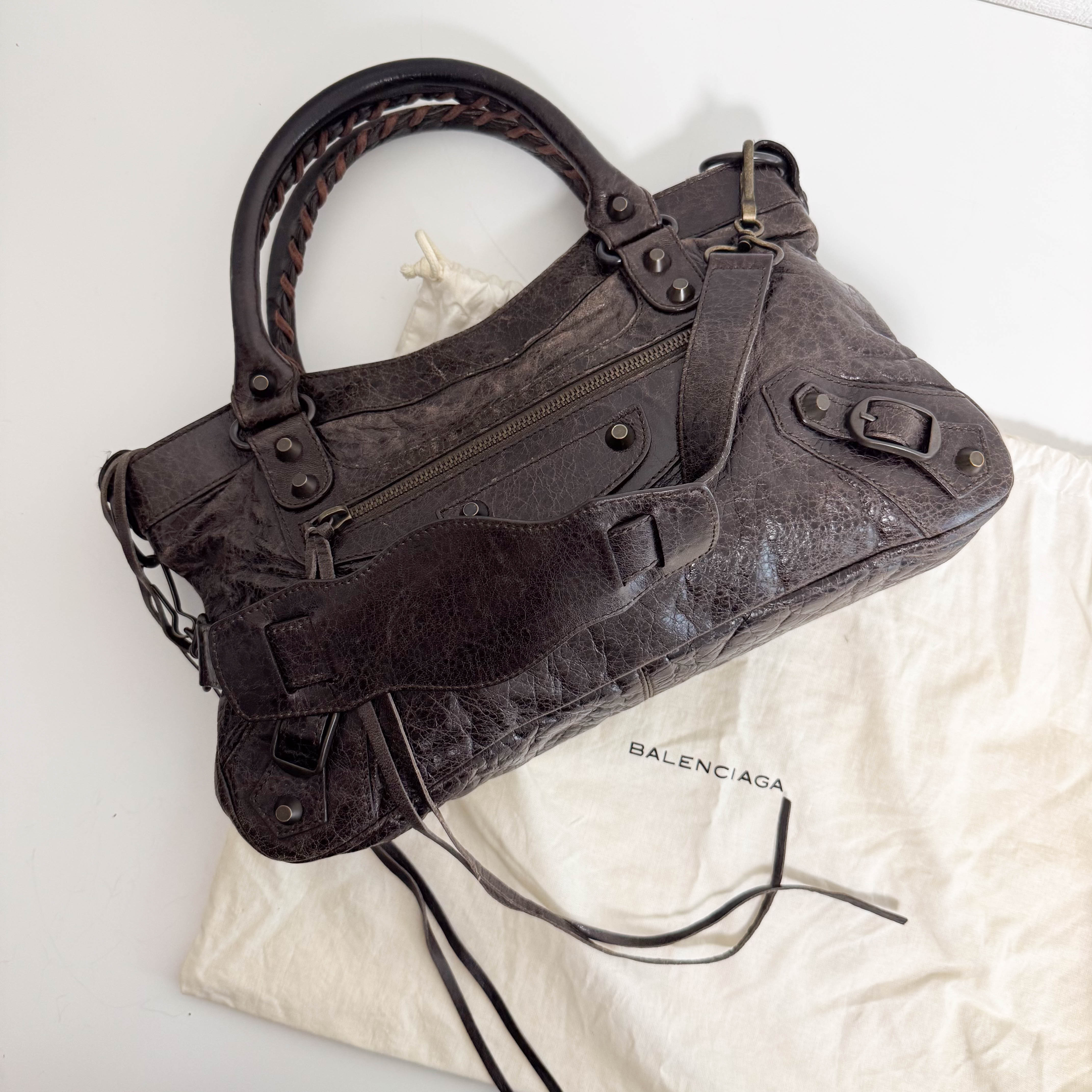 Mini City Brown Leather Handbag