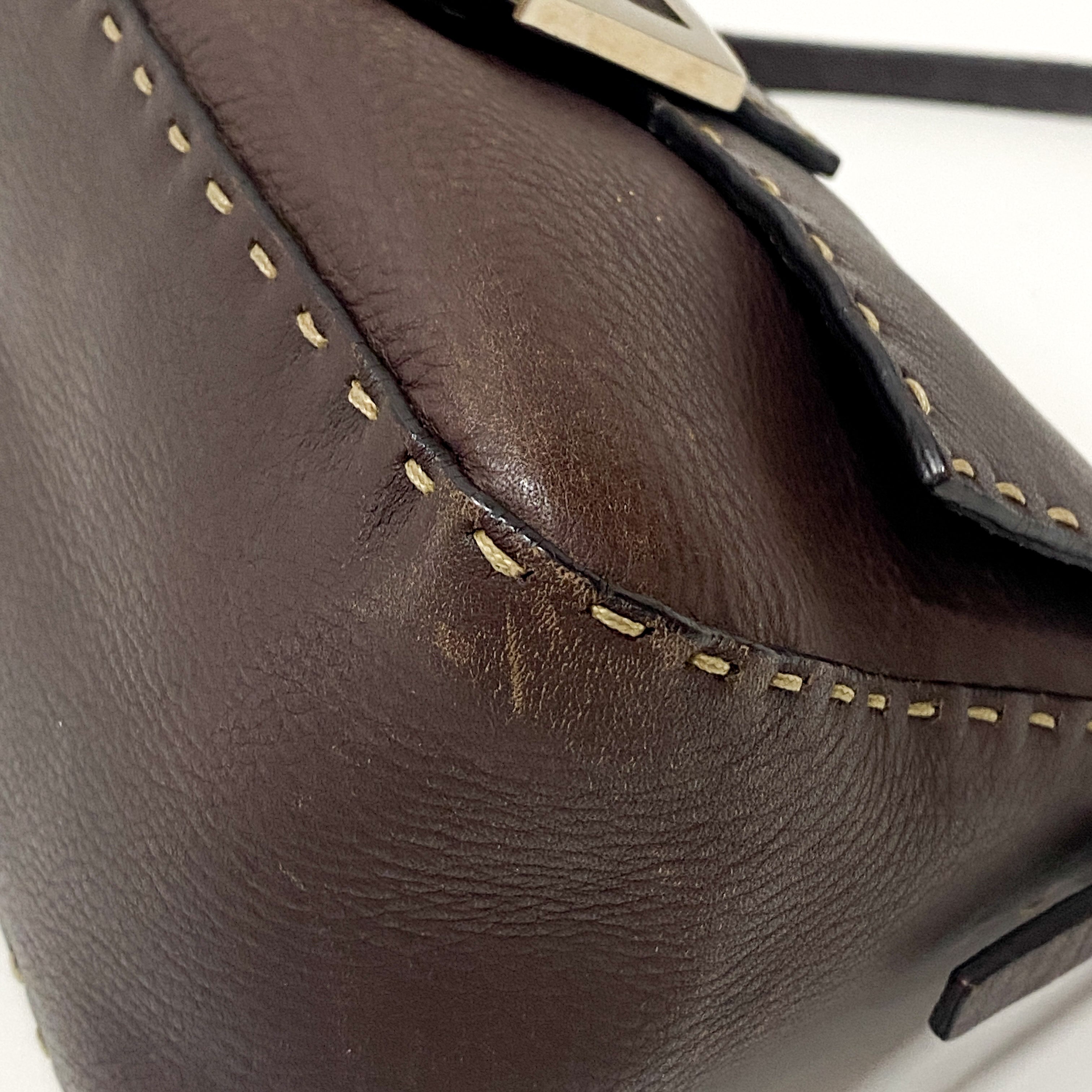 Selleria Baguette Brown Leather Shoulder Bag