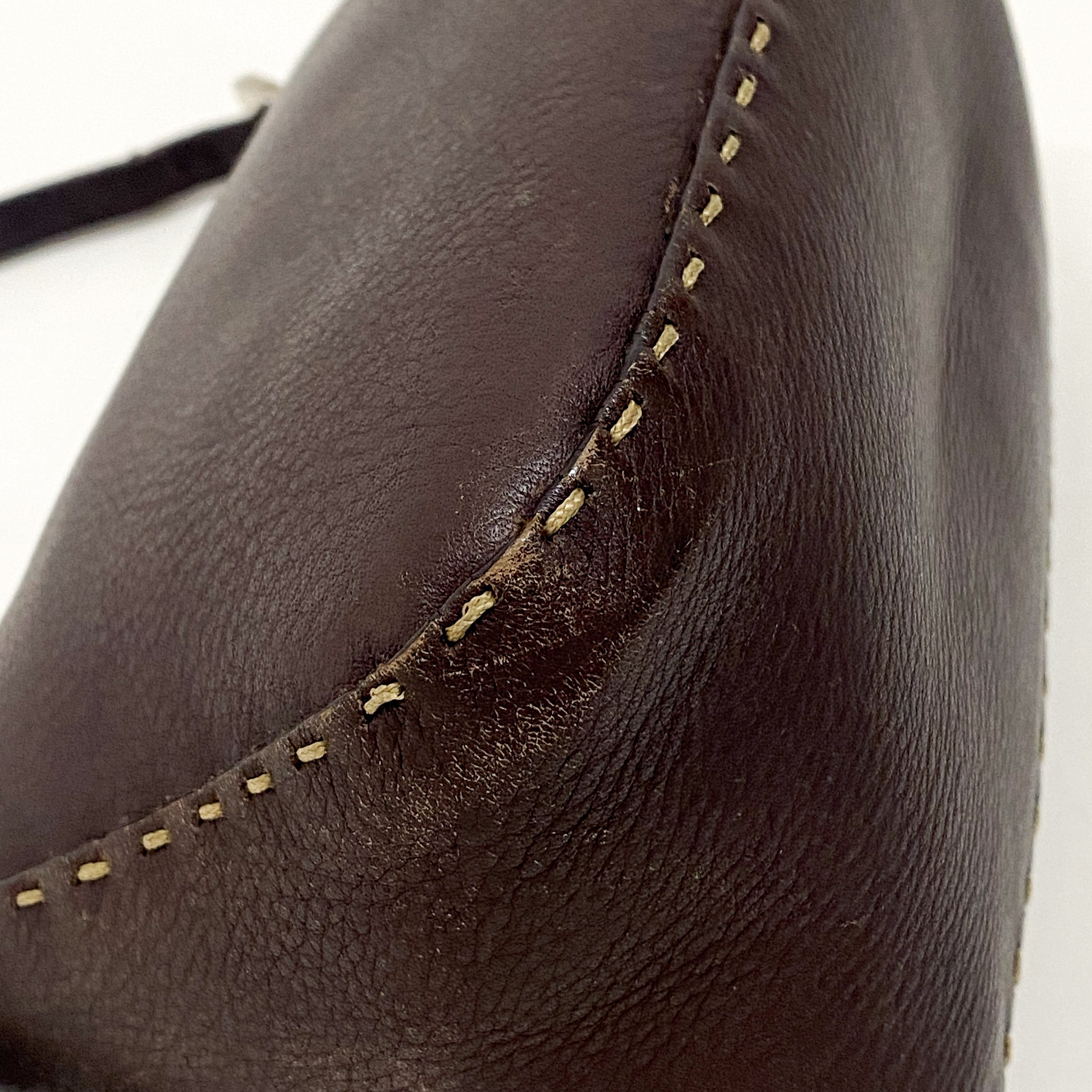 Selleria Baguette Brown Leather Shoulder Bag