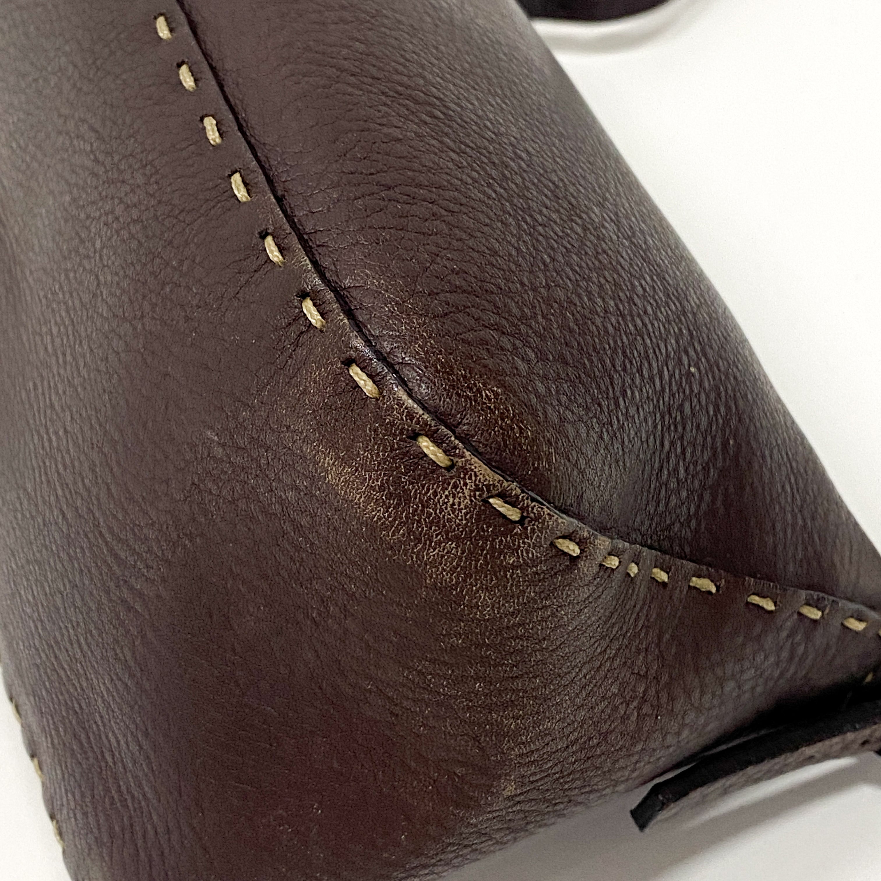 Selleria Baguette Brown Leather Shoulder Bag