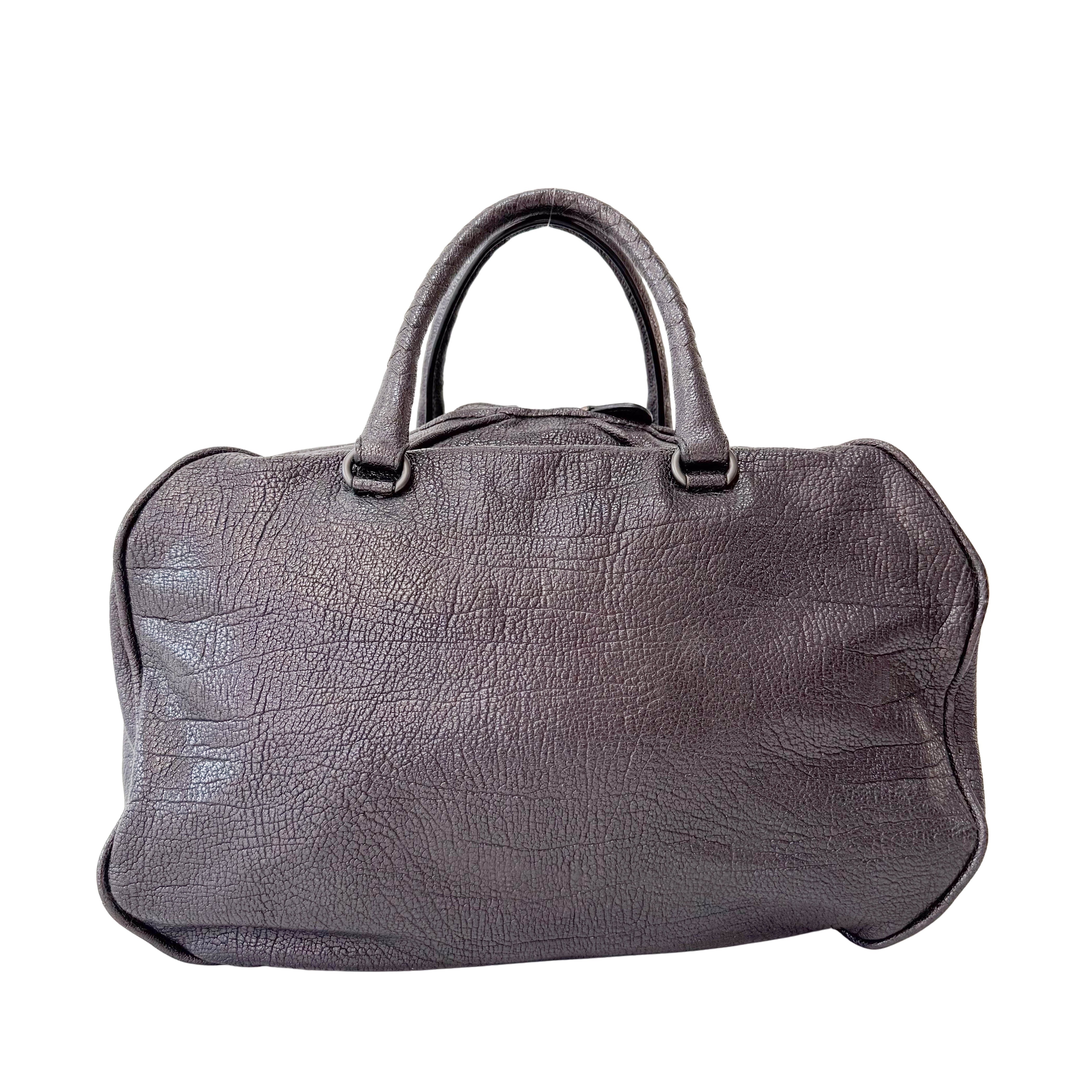 Black Leather Boston Bag