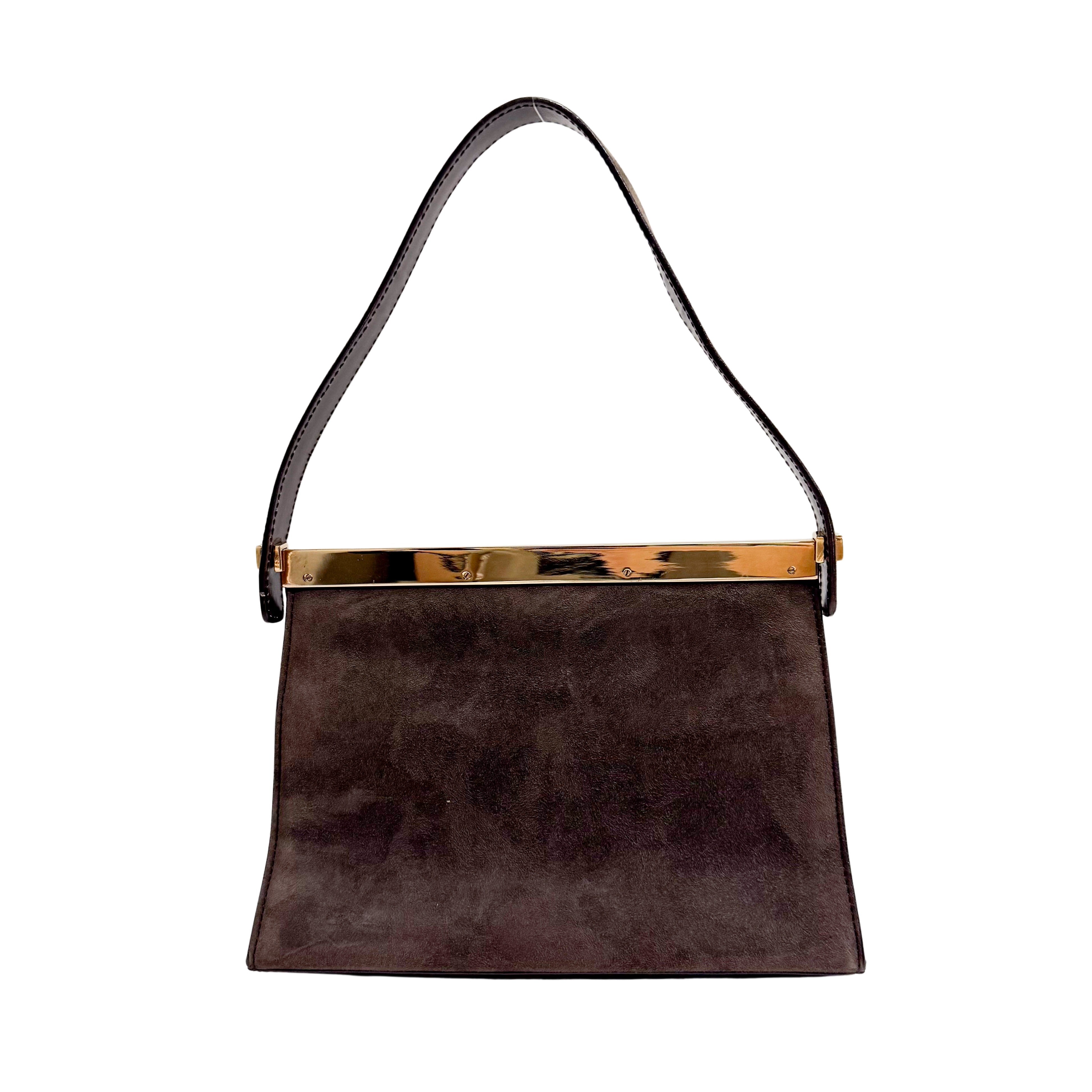 Small Brown Suede Shoulder Bag