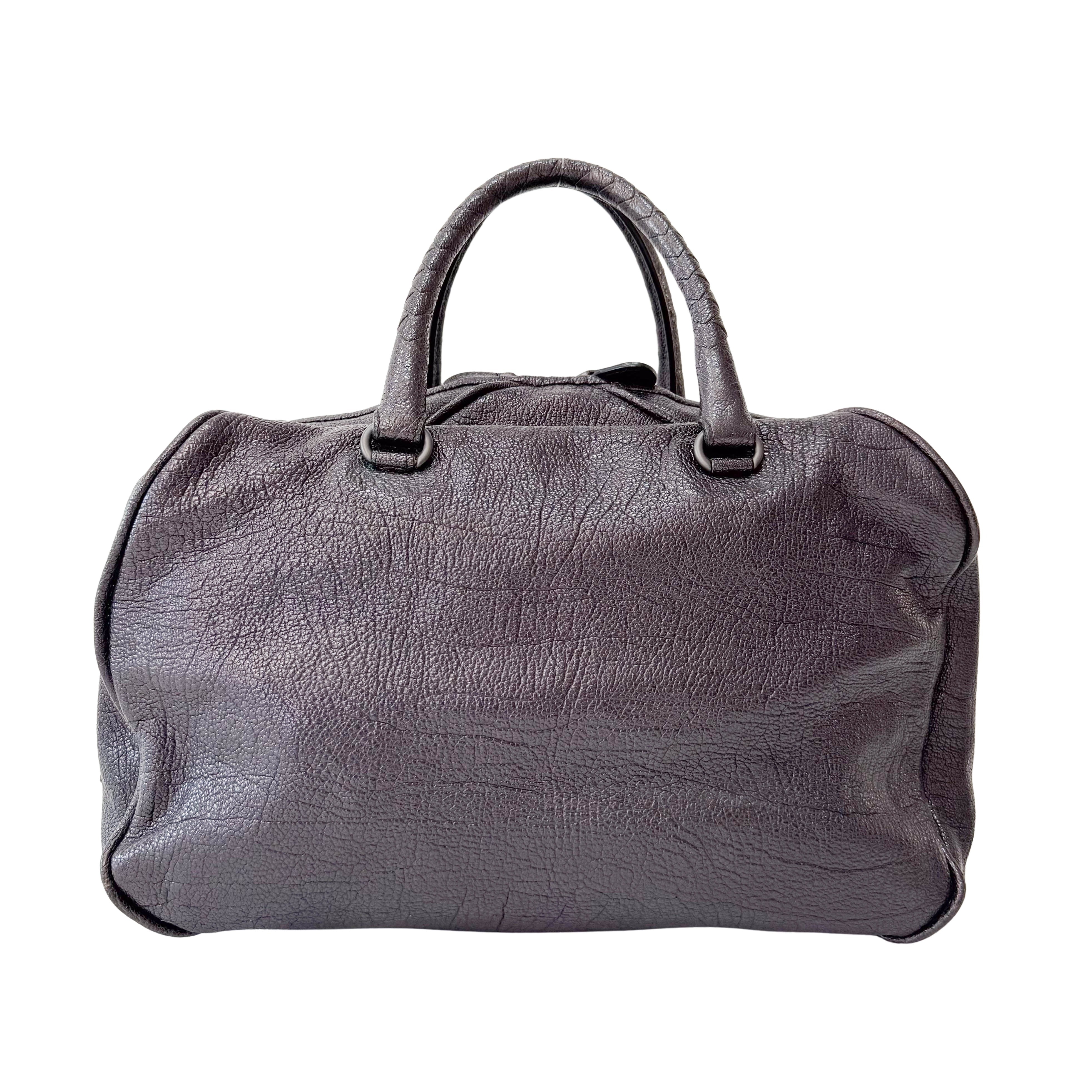 バッグ Leather Boston Bag with Soup Acce Leather Boston Bag with Soup Acce