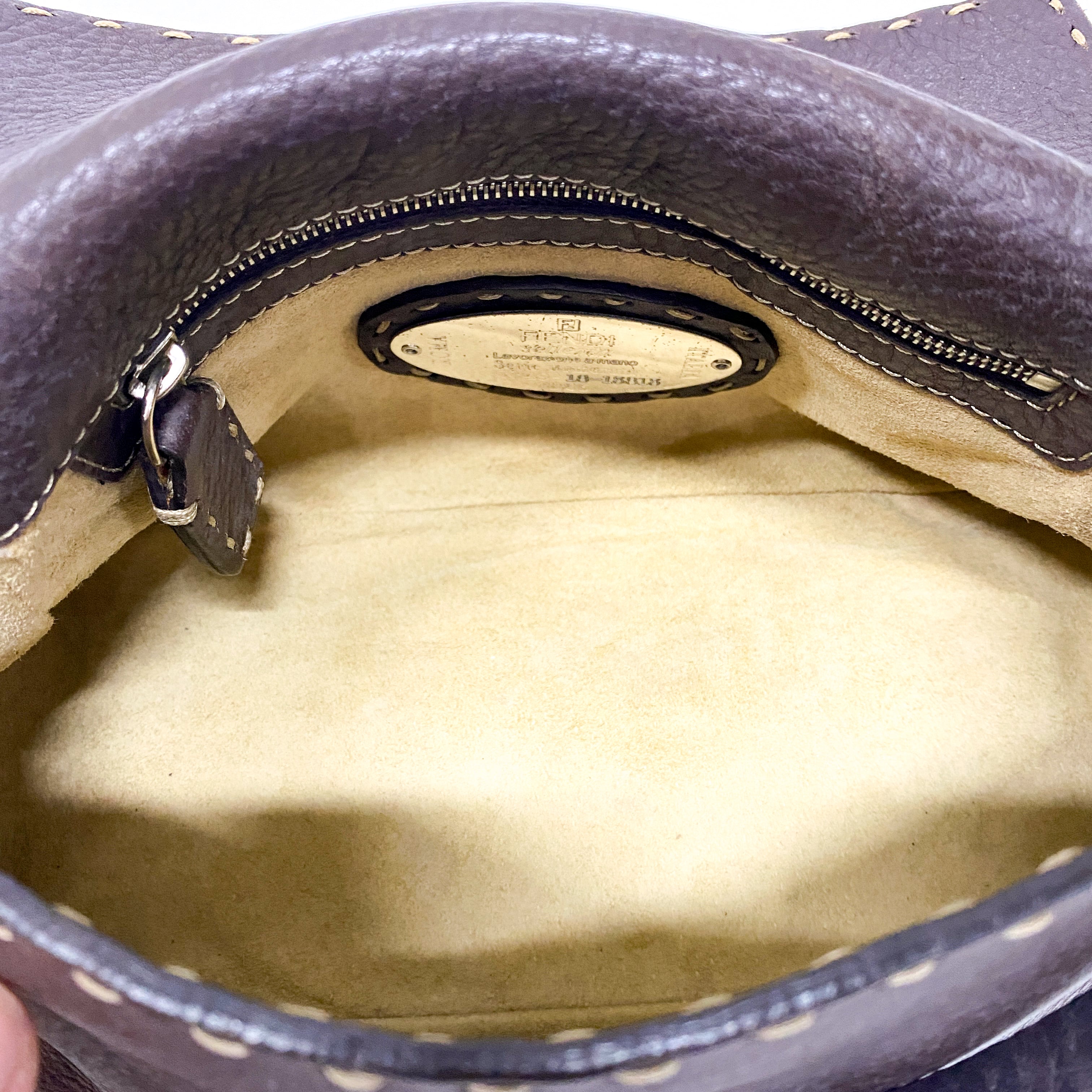 Selleria Baguette Brown Leather Shoulder Bag