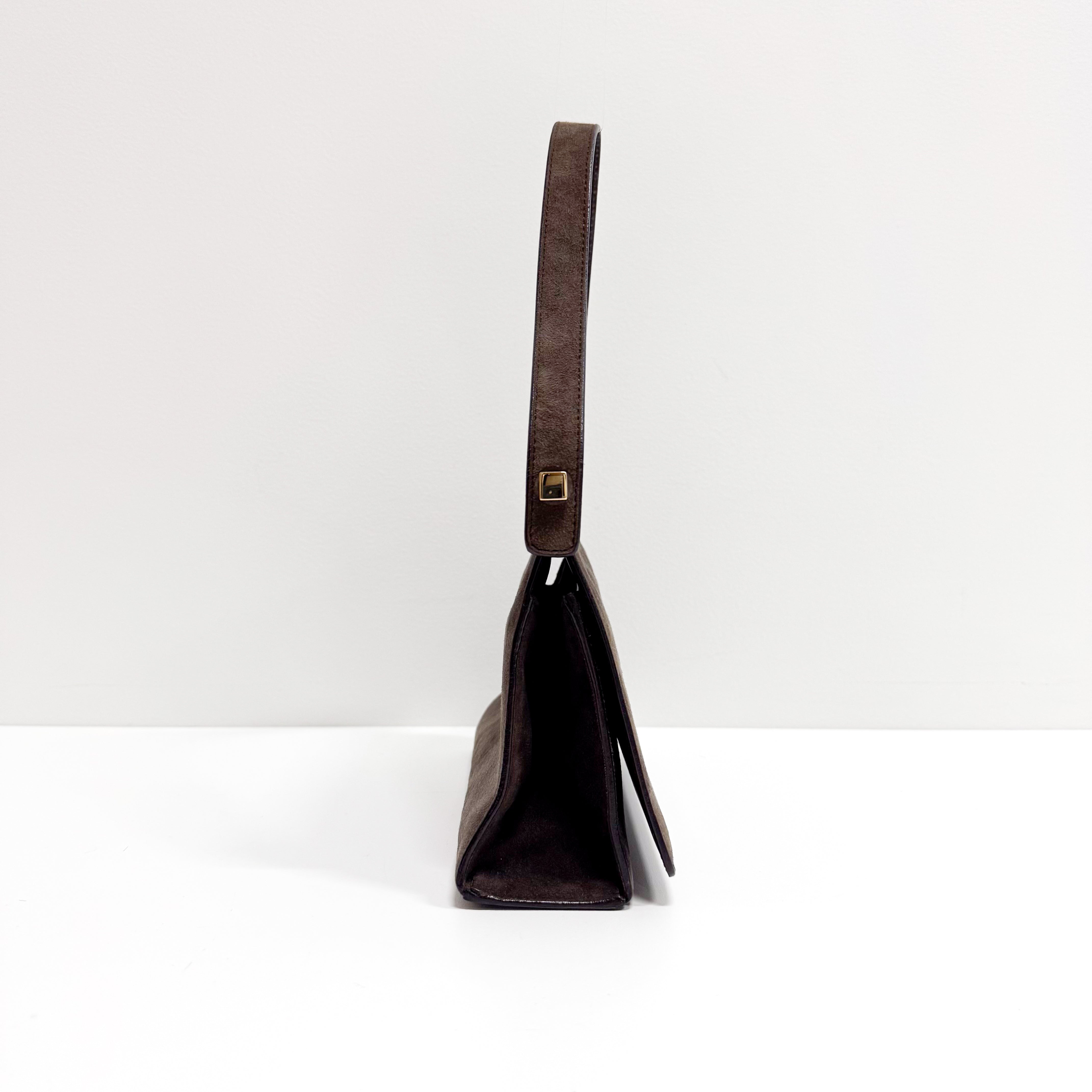 Small Brown Suede Shoulder Bag