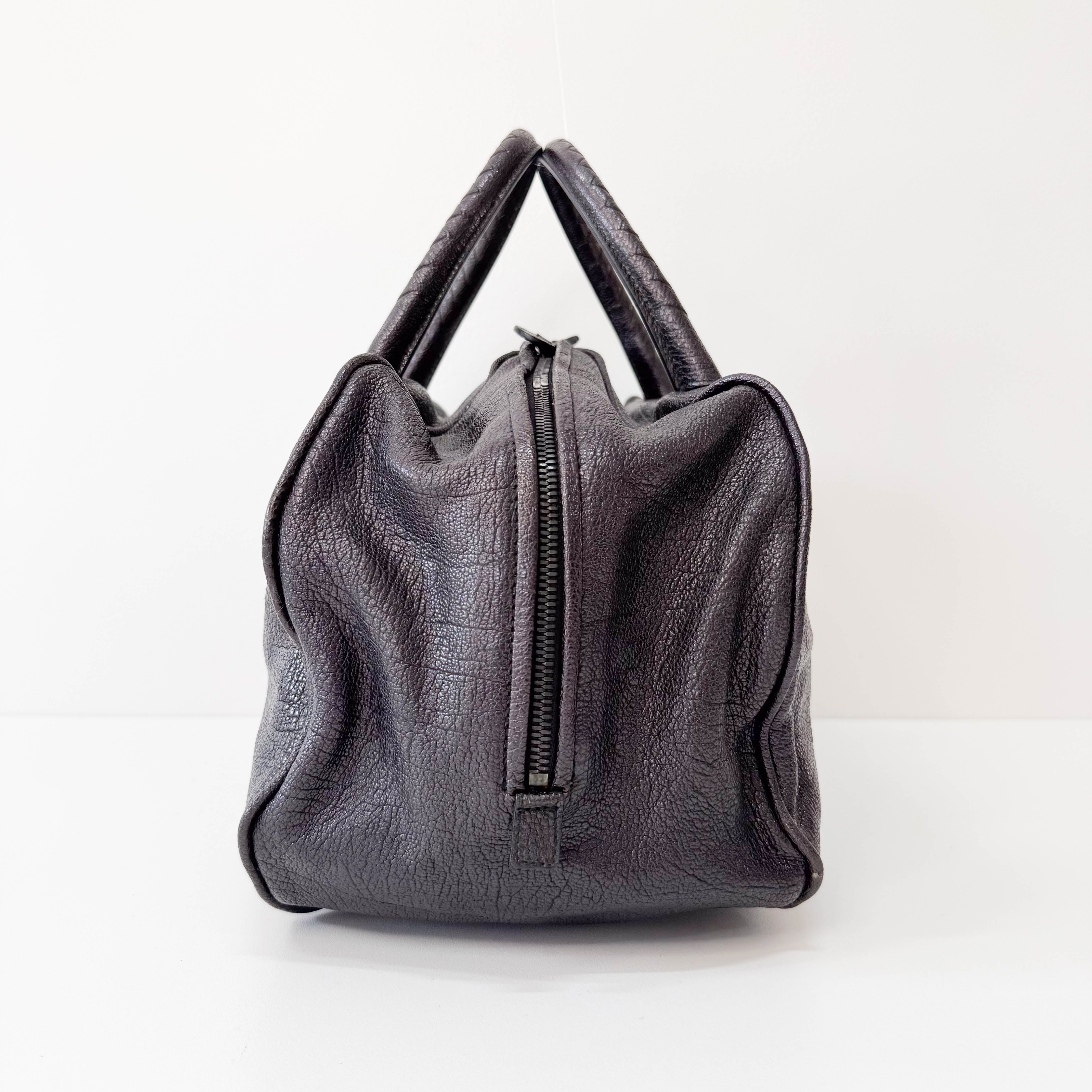 Black Leather Boston Bag