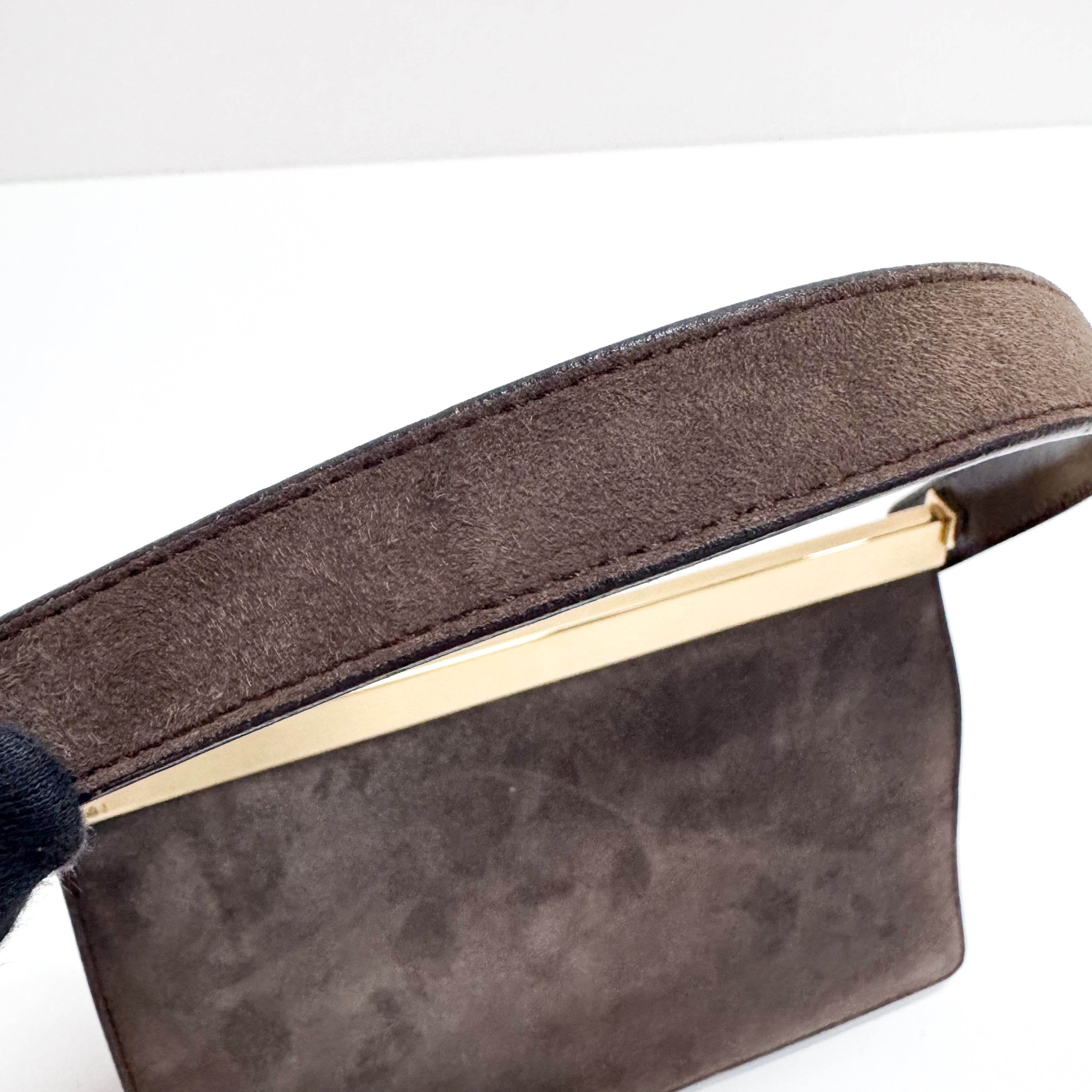 Small Brown Suede Shoulder Bag