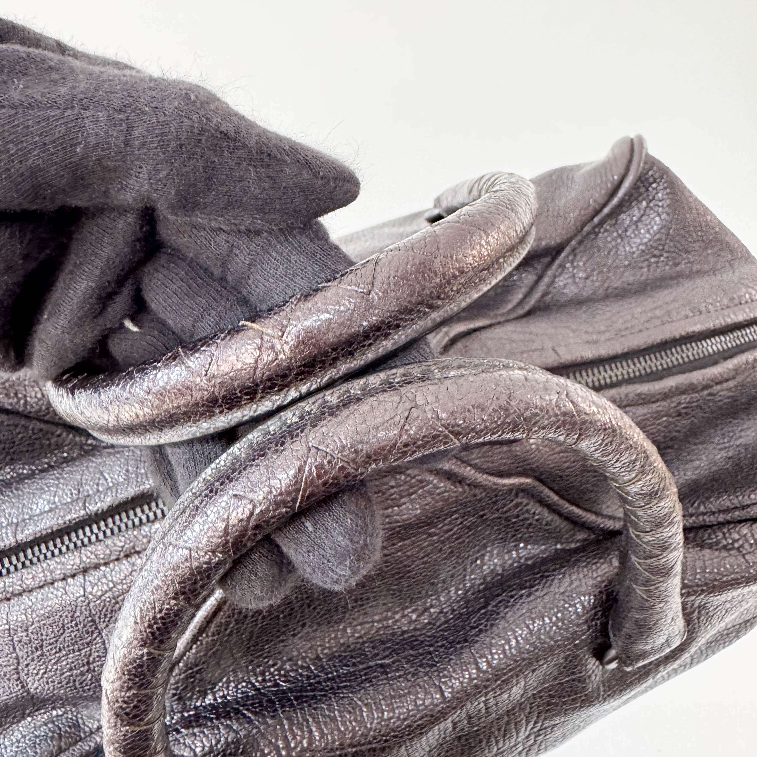 Black Leather Boston Bag