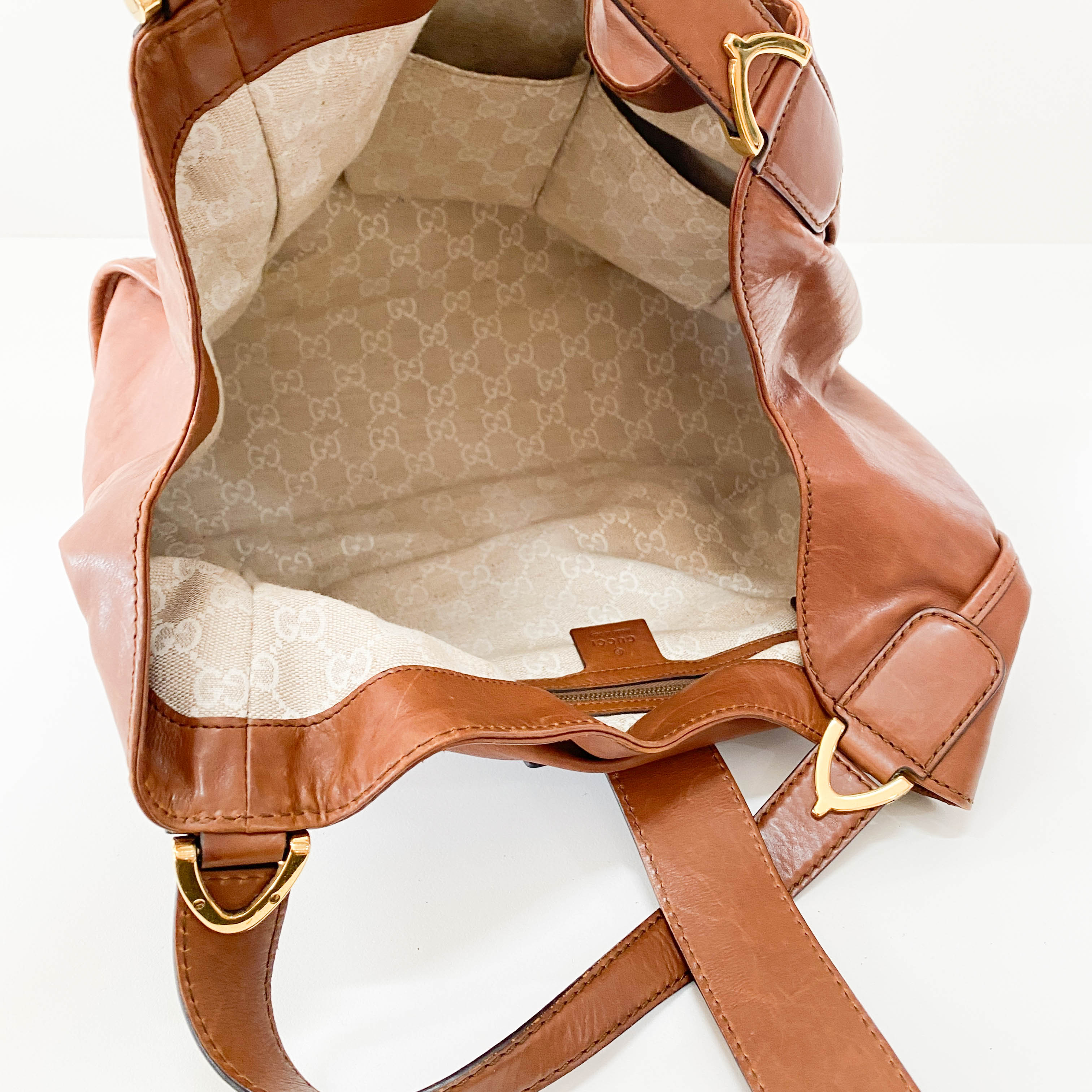 Stirrup Brown Leather Shoulder Bag