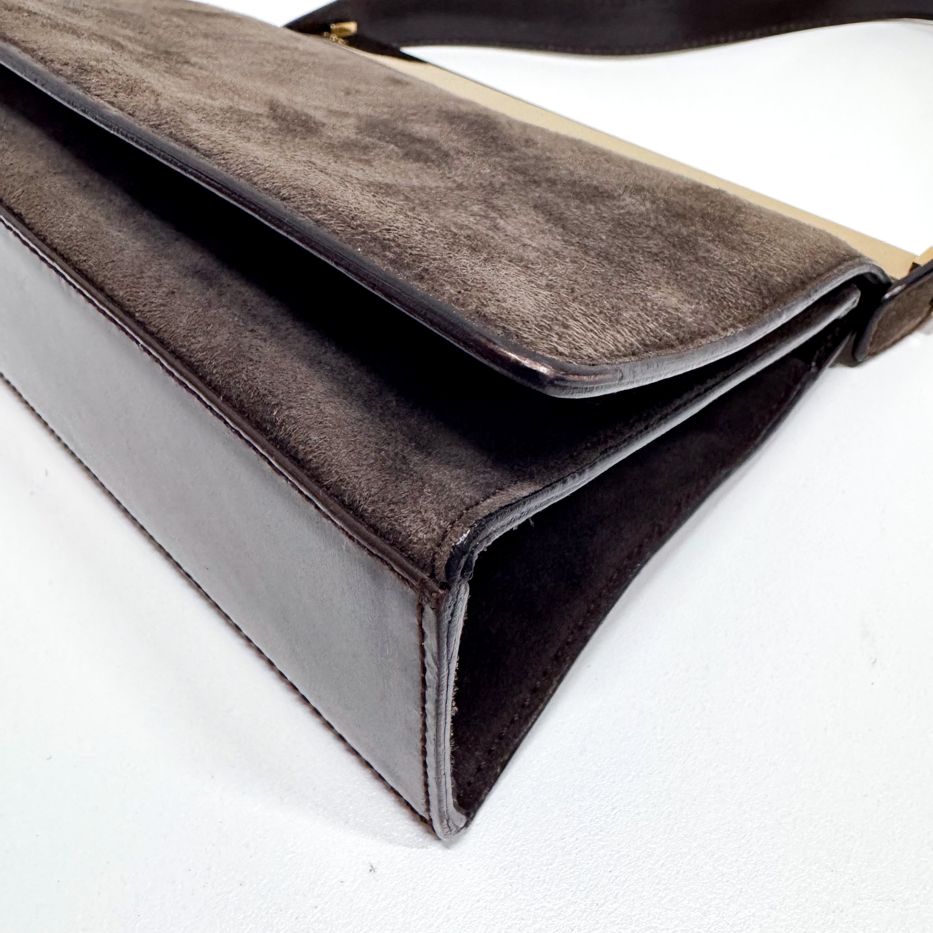 Small Brown Suede Shoulder Bag