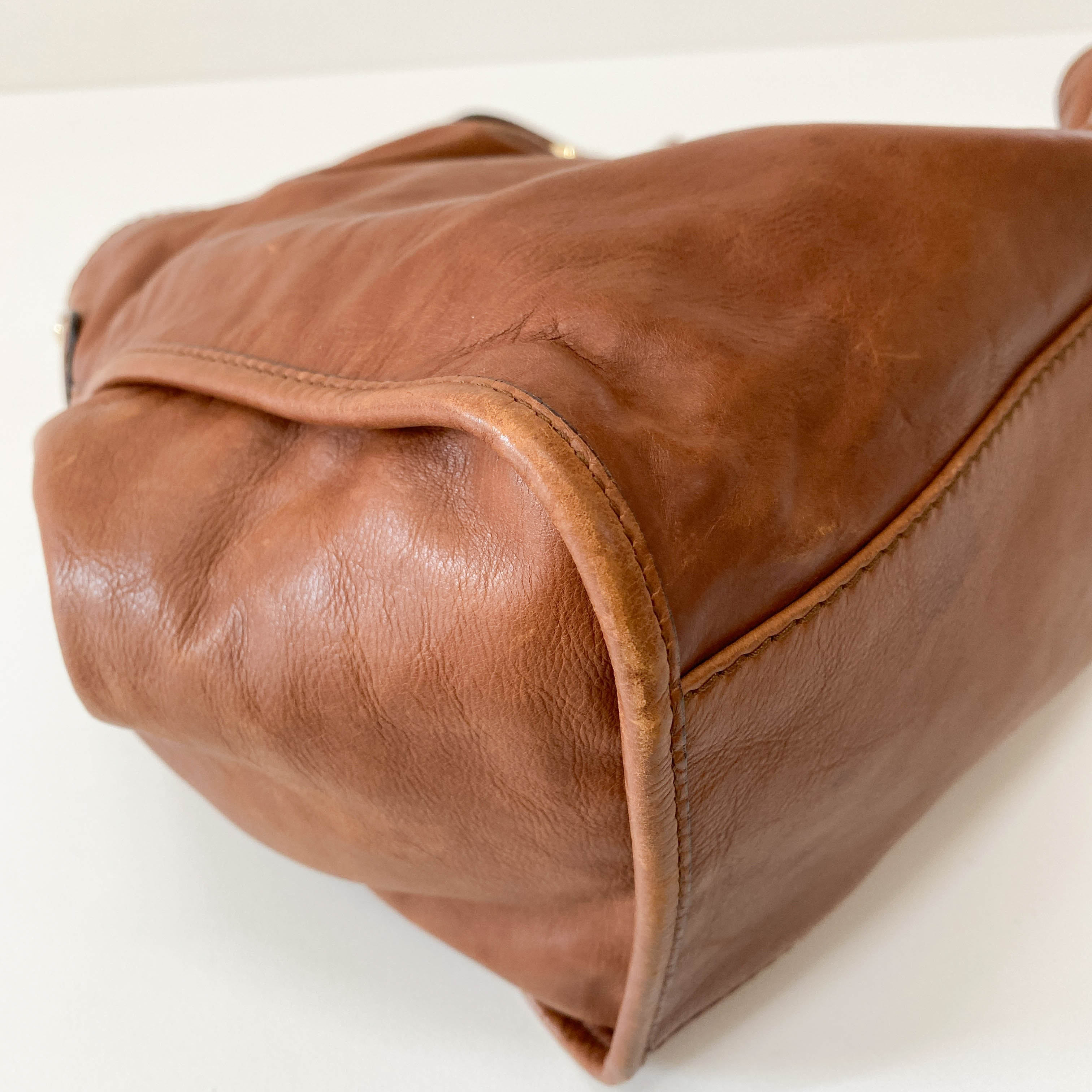 Stirrup Brown Leather Shoulder Bag