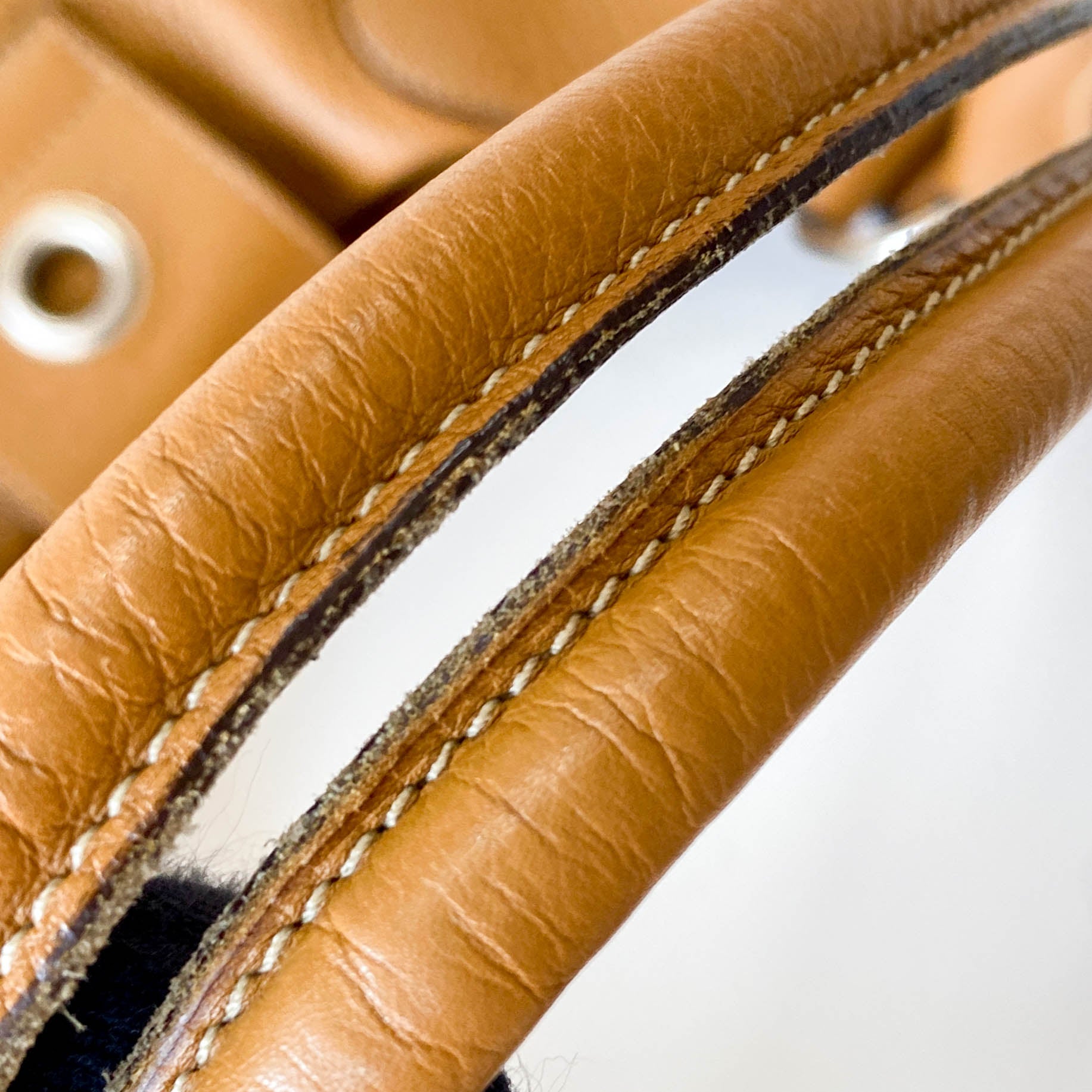 Caramel Brown Belt Buckle Leather Shoulder Bag