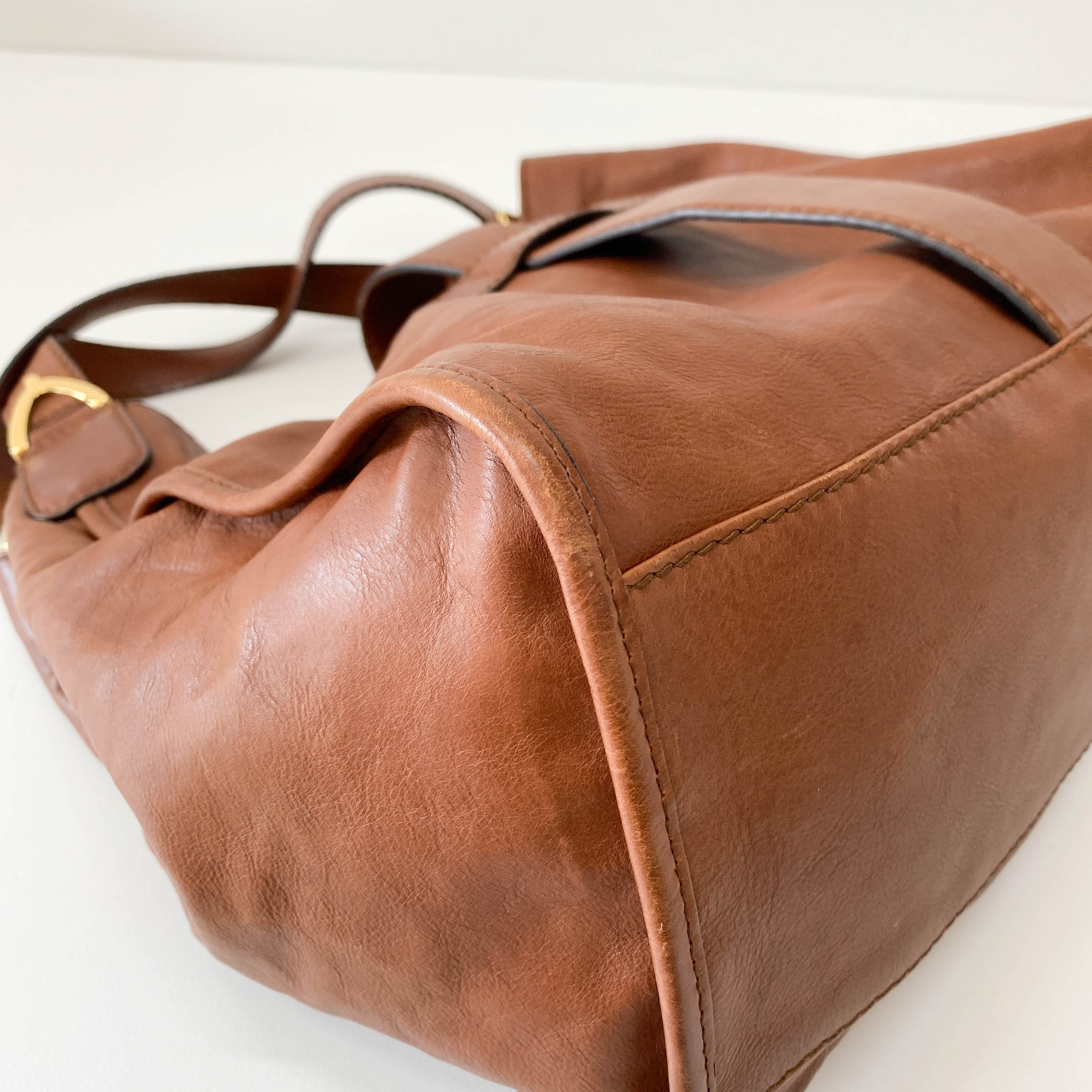Stirrup Brown Leather Shoulder Bag