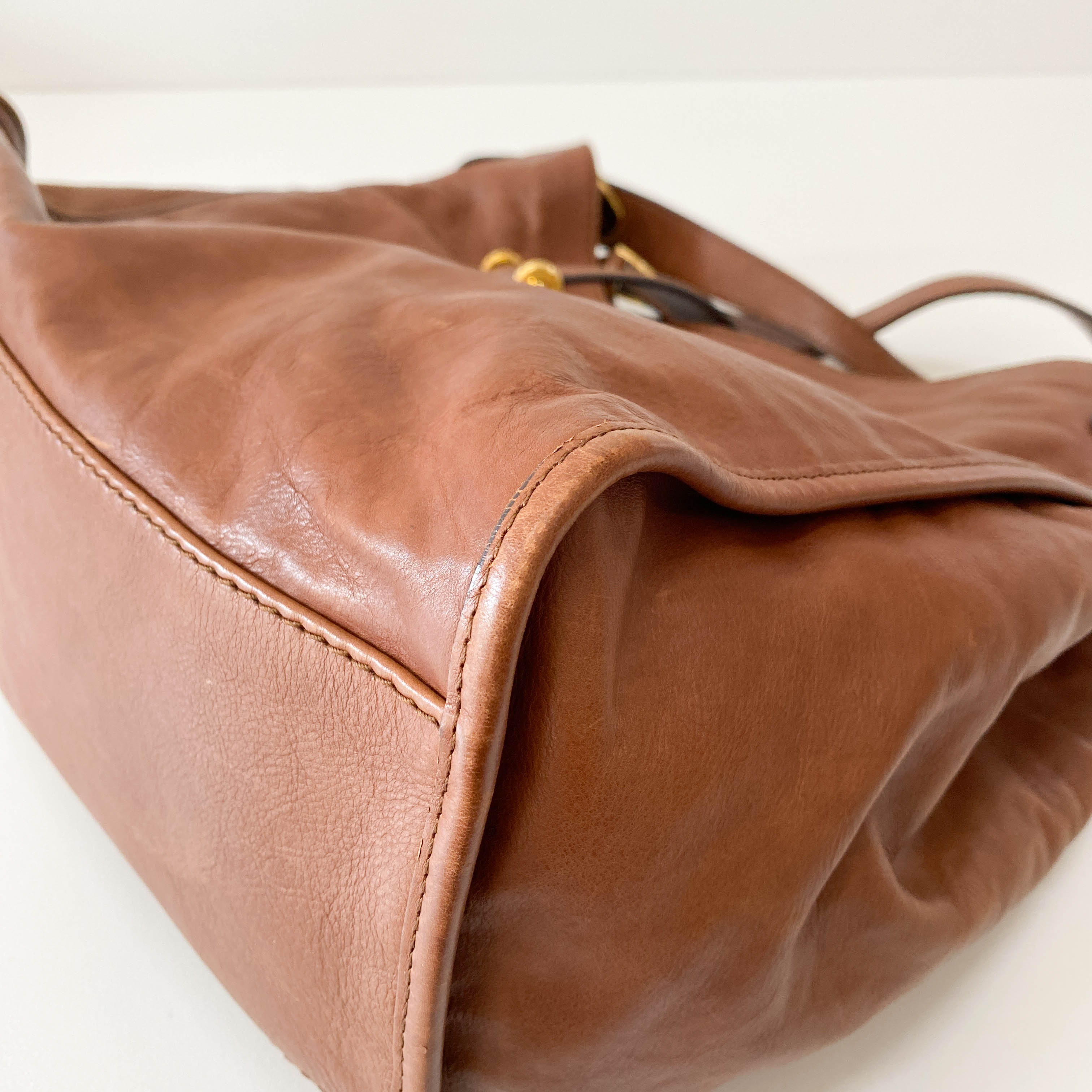 Stirrup Brown Leather Shoulder Bag