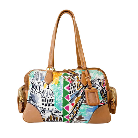Nylon Horizontal Shoulder Bag