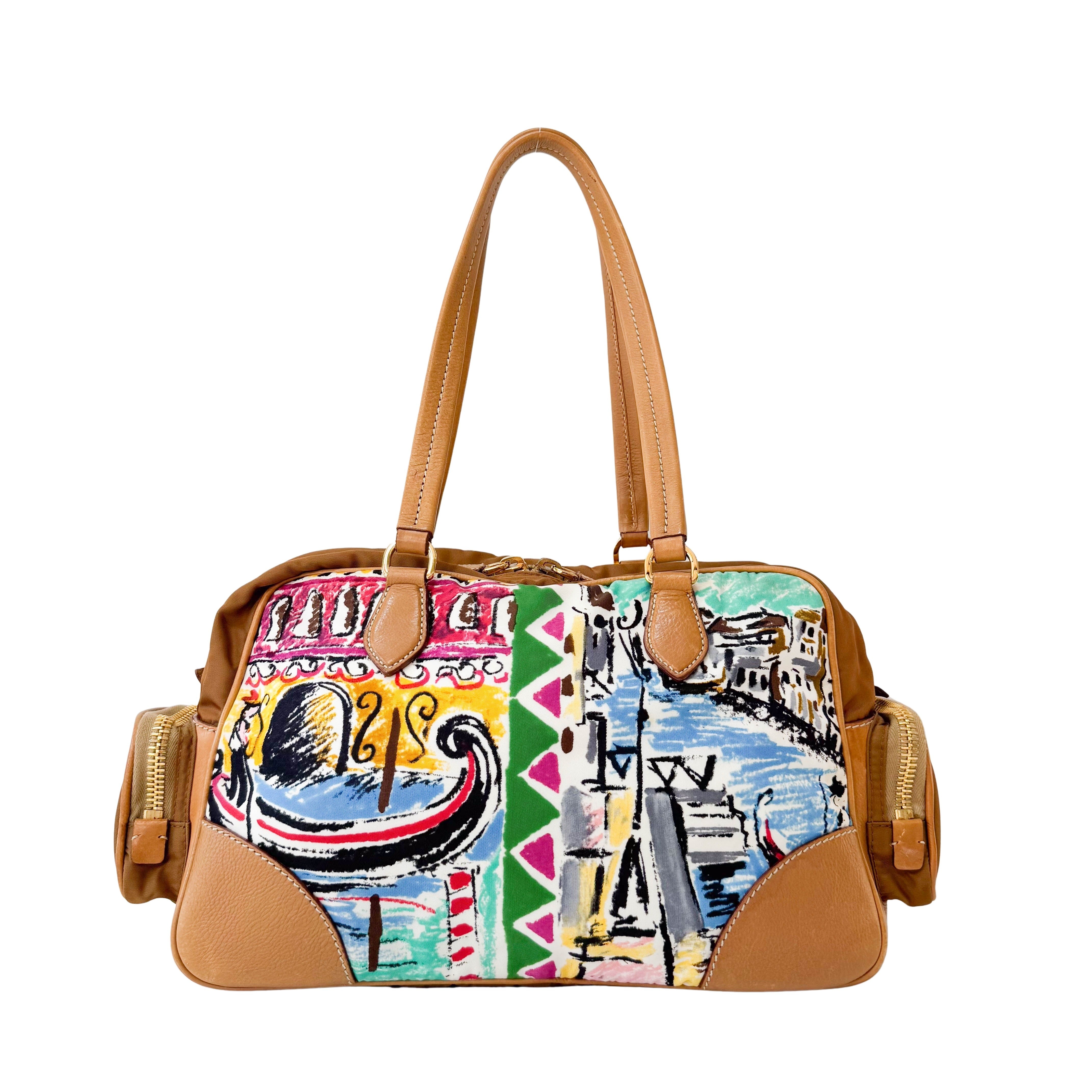 Nylon Horizontal Shoulder Bag