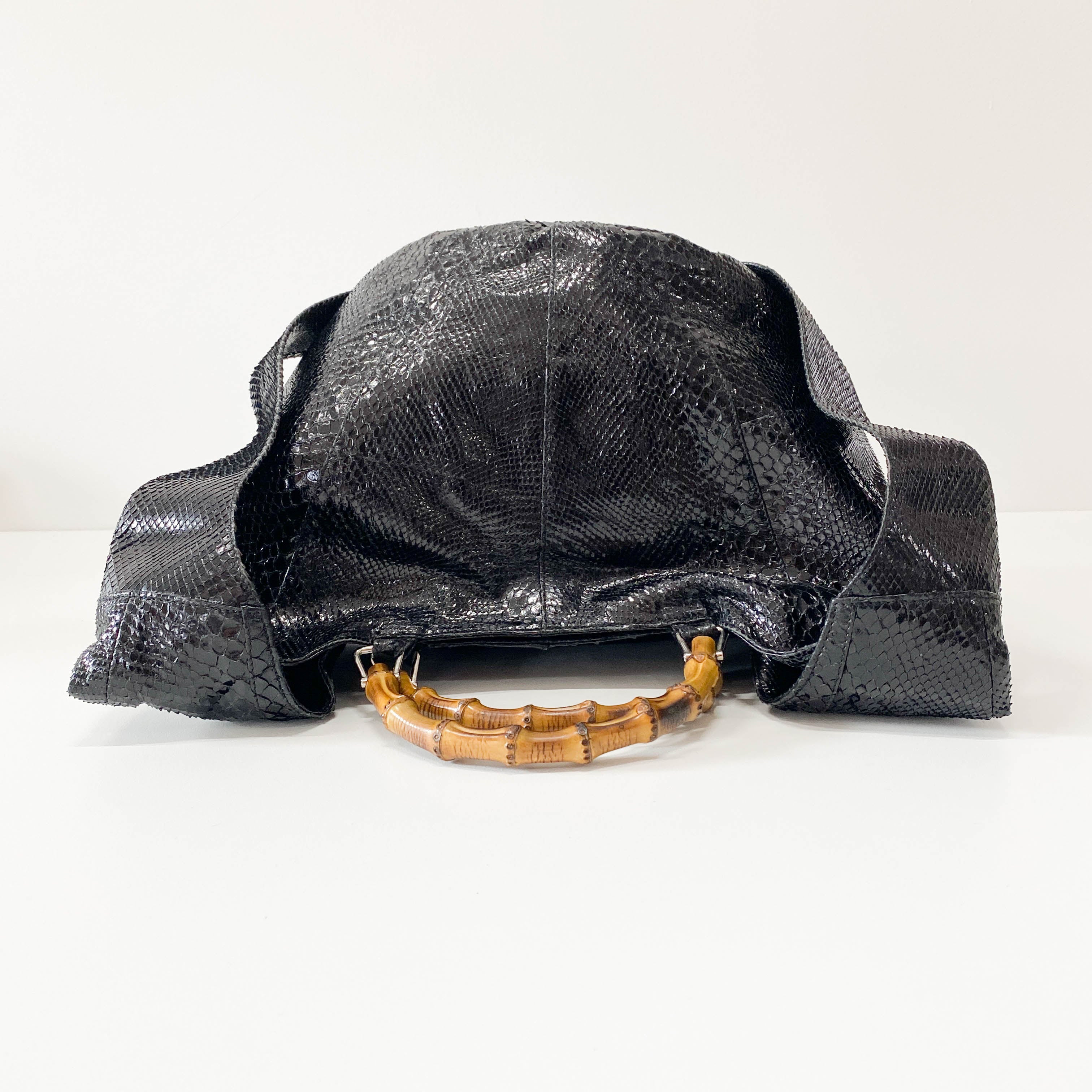 1996SS Tom Ford Era Bamboo Black Python Embossed Bag