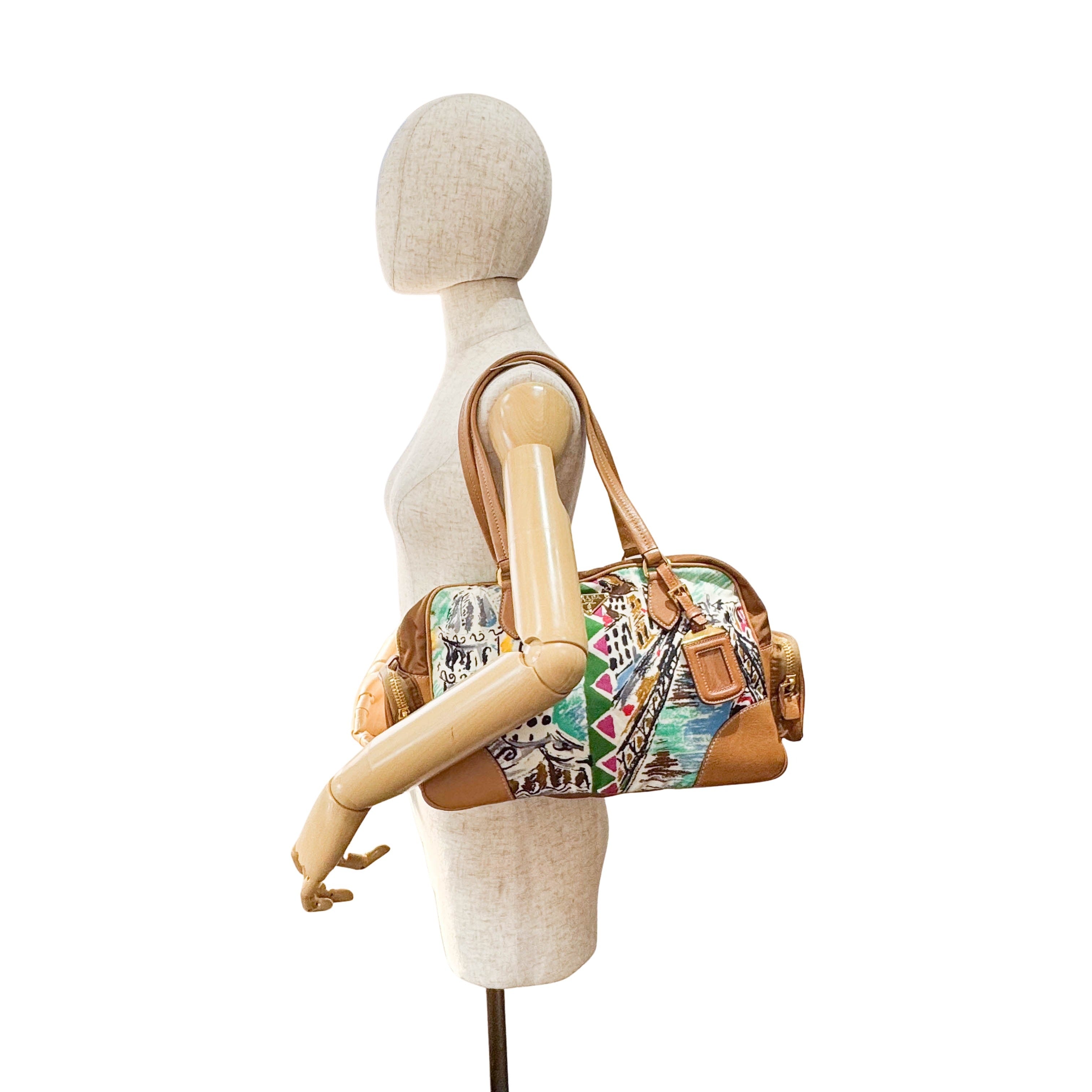 Nylon Horizontal Shoulder Bag