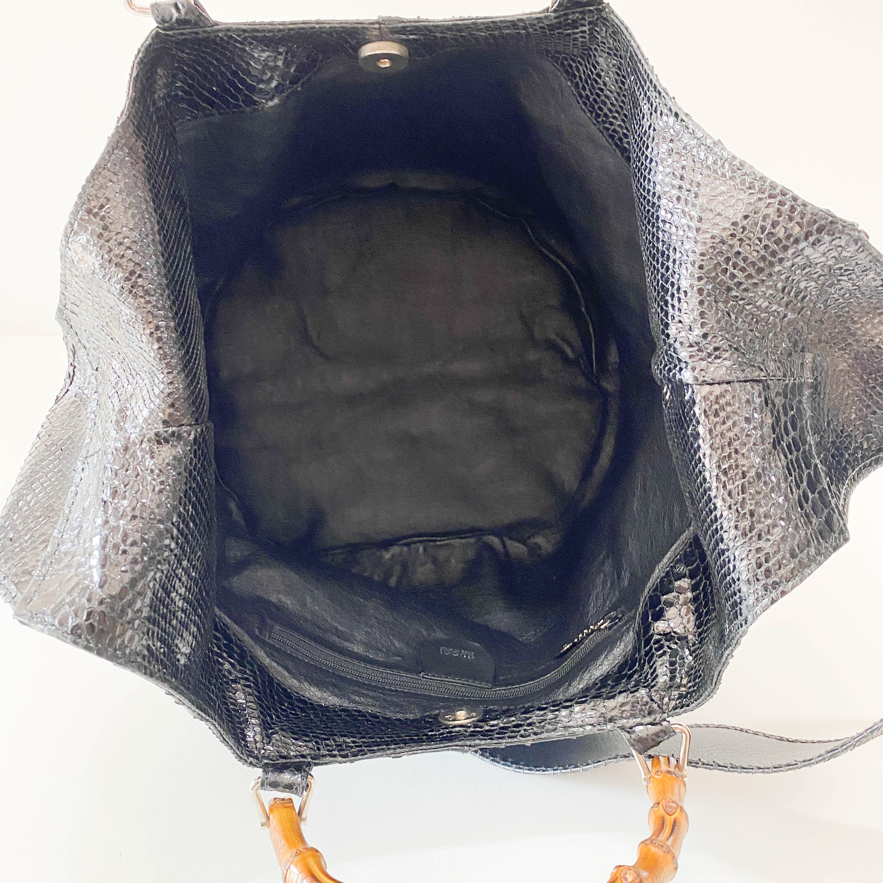 1996SS Tom Ford Era Bamboo Black Python Embossed Bag