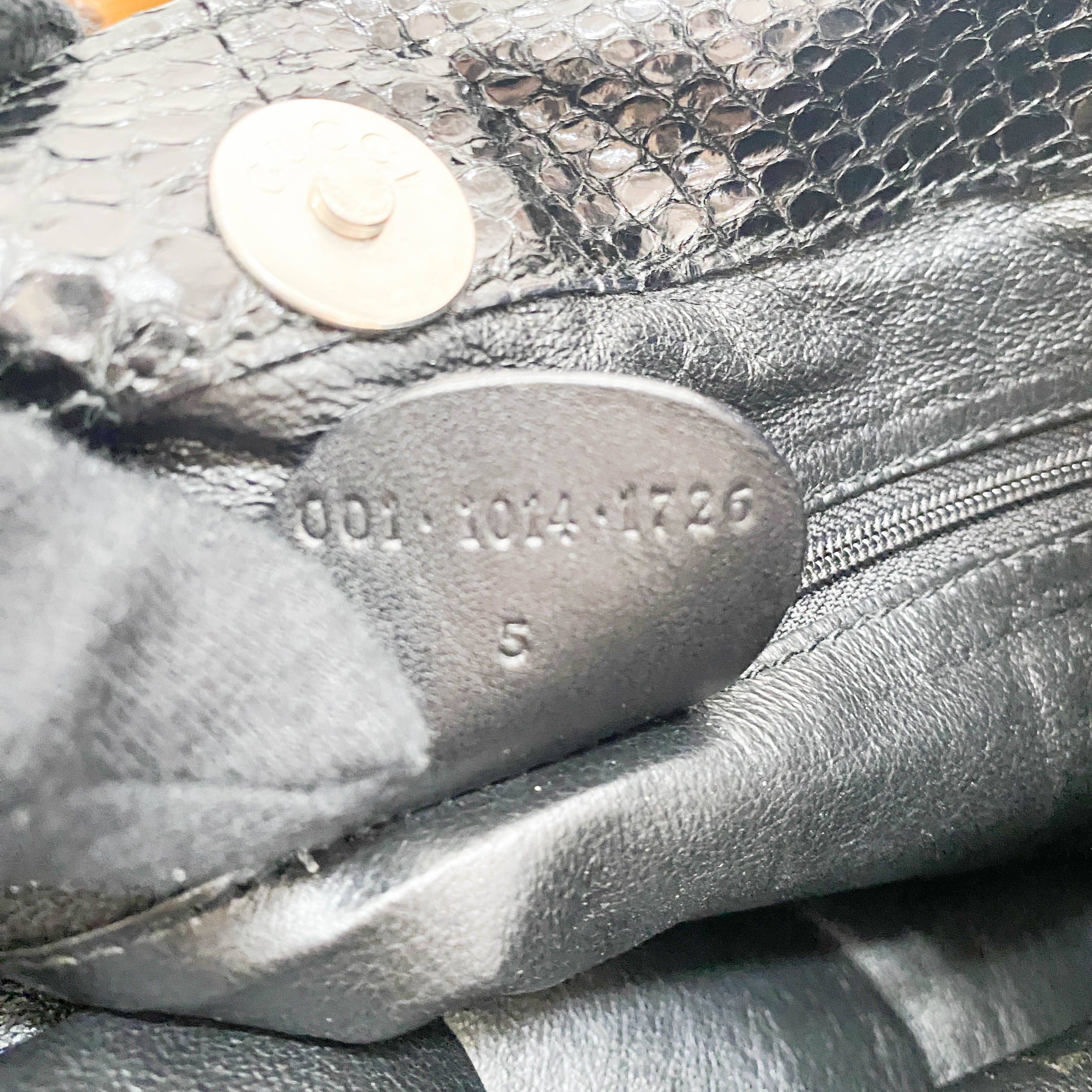 1996SS Tom Ford Era Bamboo Black Python Embossed Bag