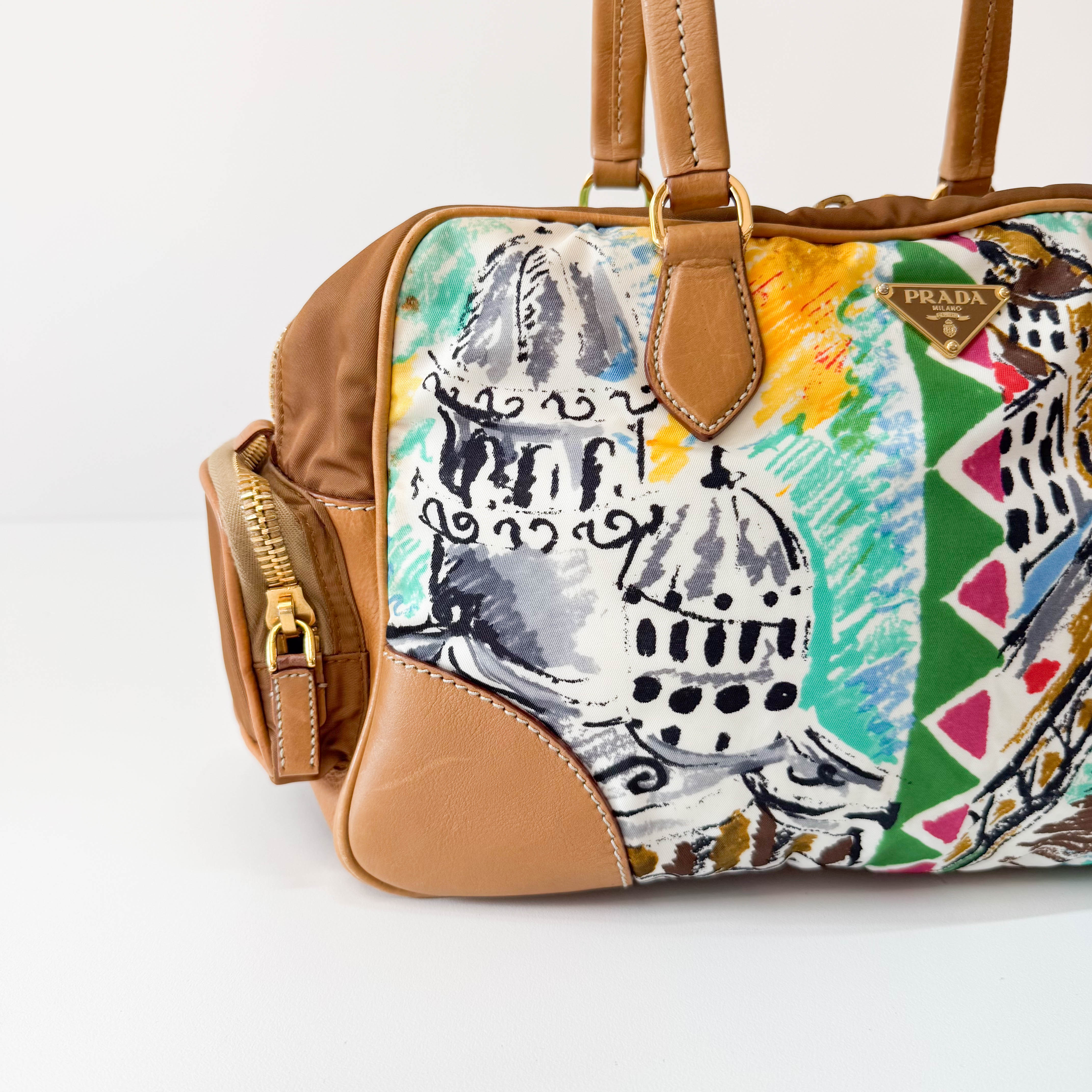 Nylon Horizontal Shoulder Bag