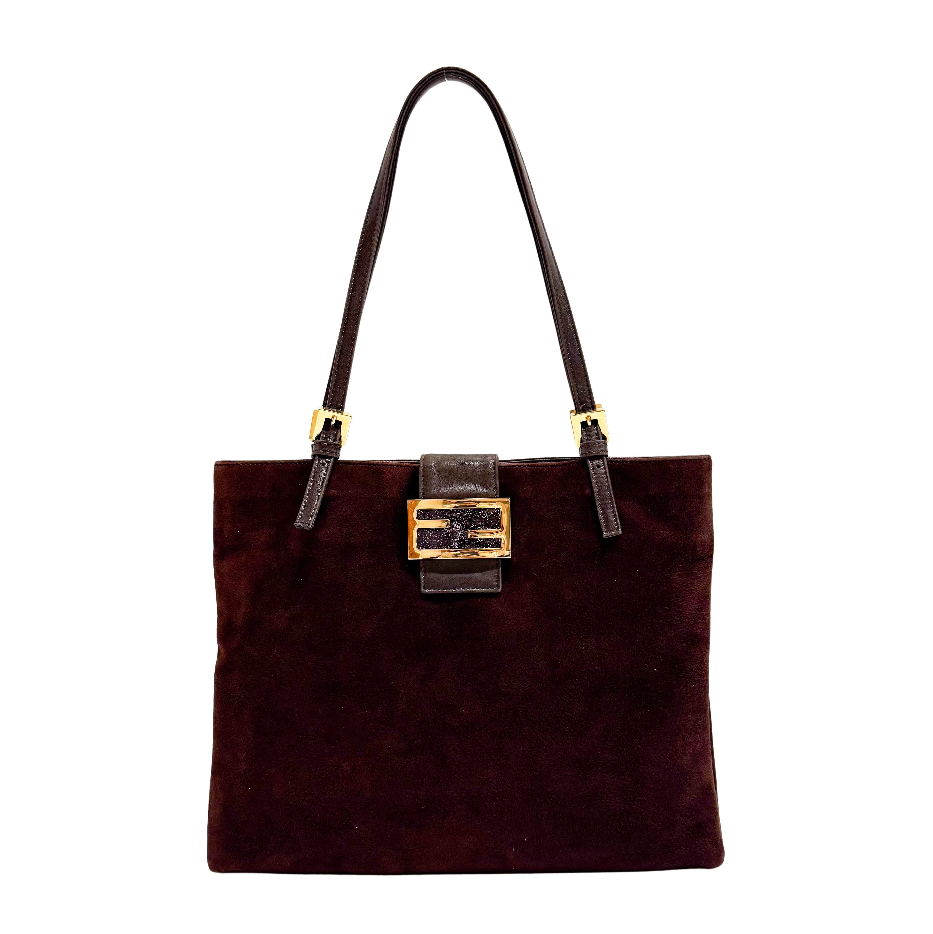 Medium Suede Brown Tote Bag