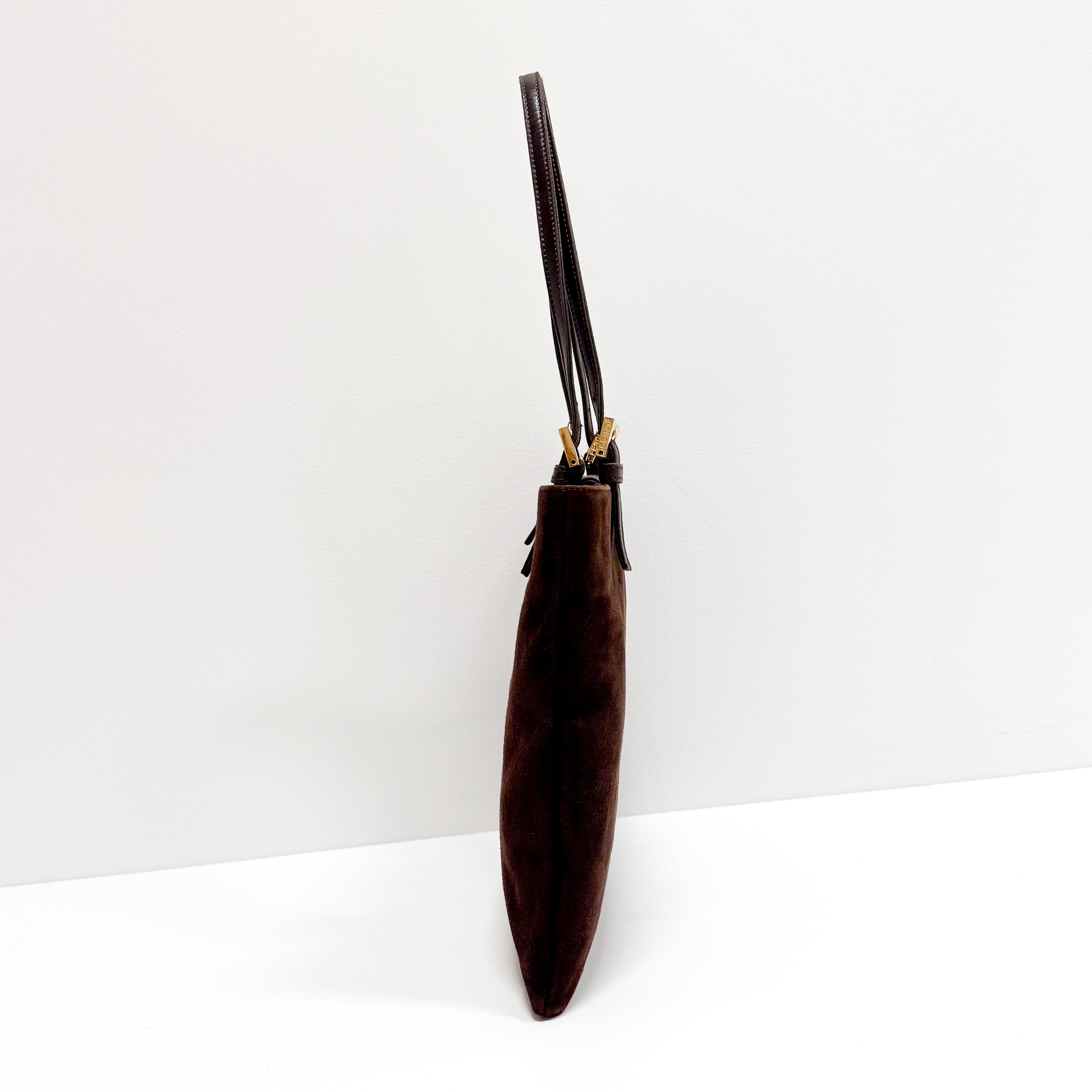 Medium Suede Brown Tote Bag