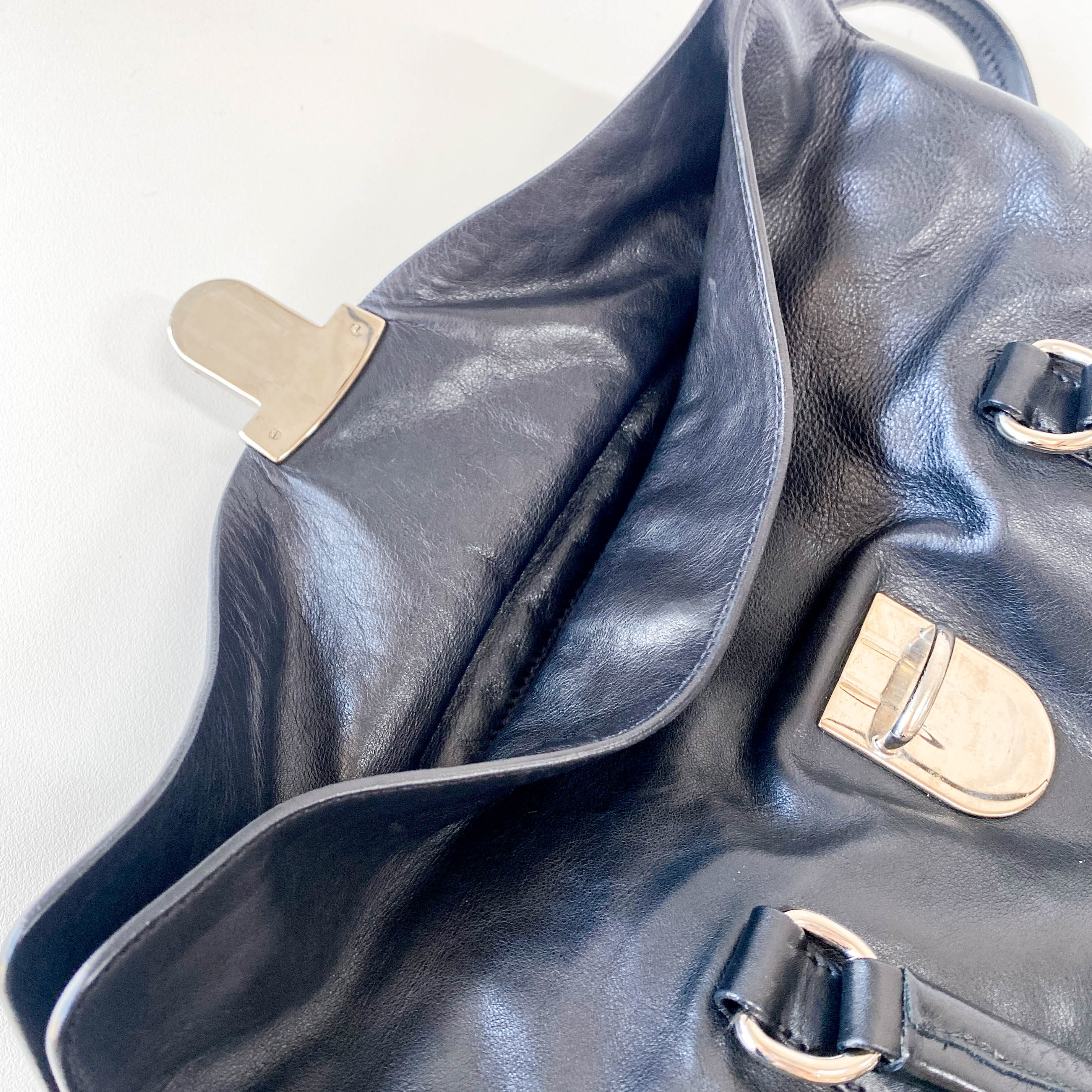 Black Leather Shoulder Bag