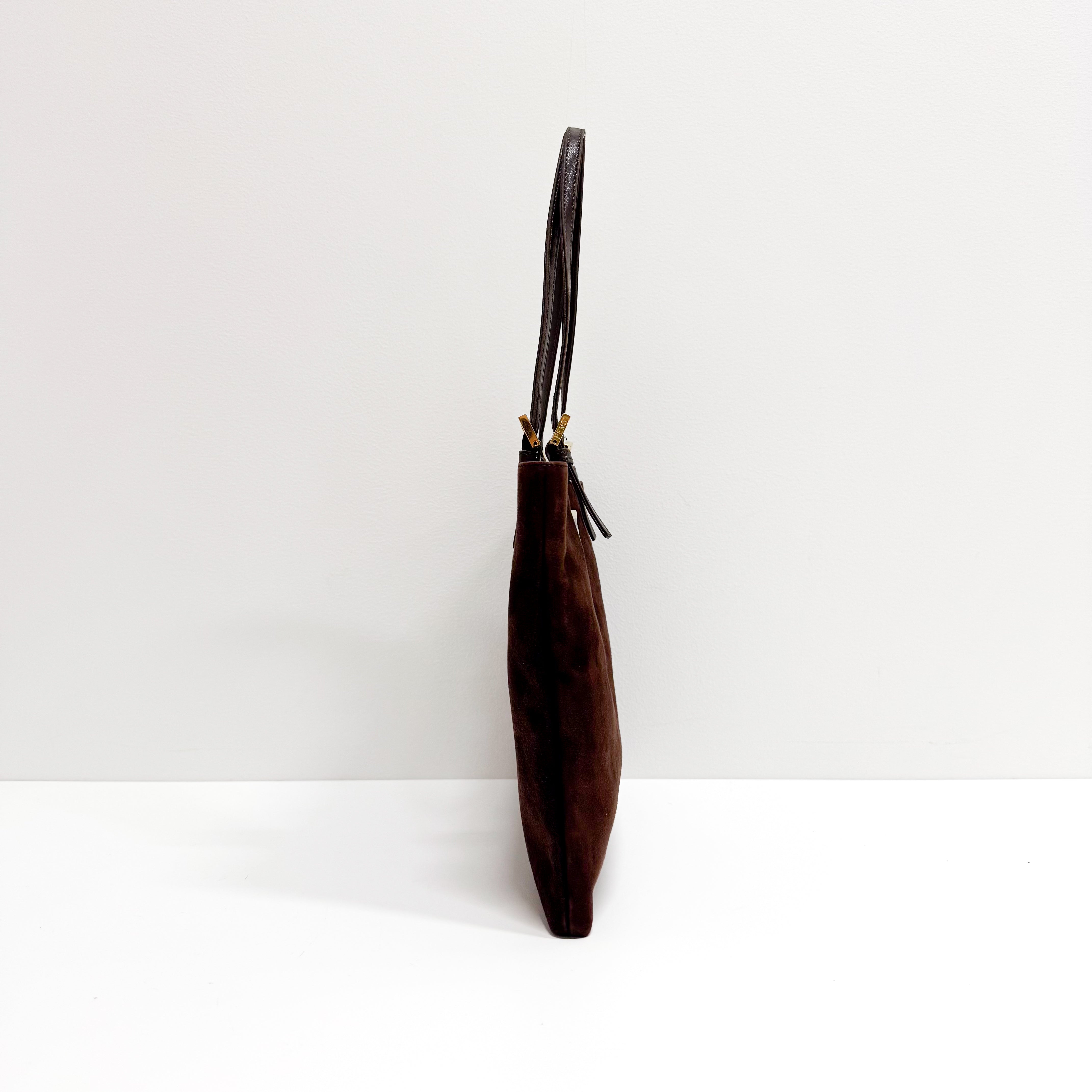 Medium Suede Brown Tote Bag