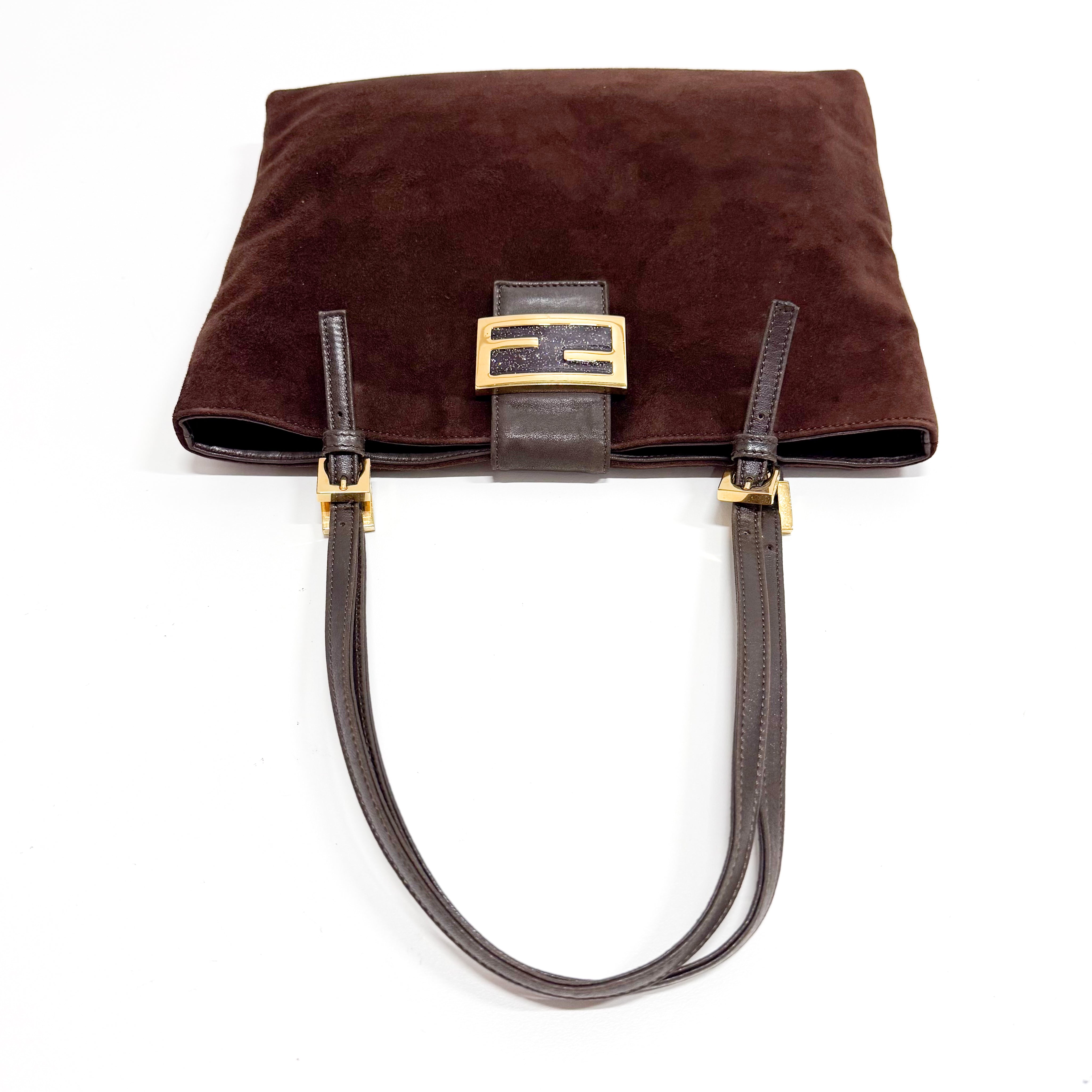 Medium Suede Brown Tote Bag