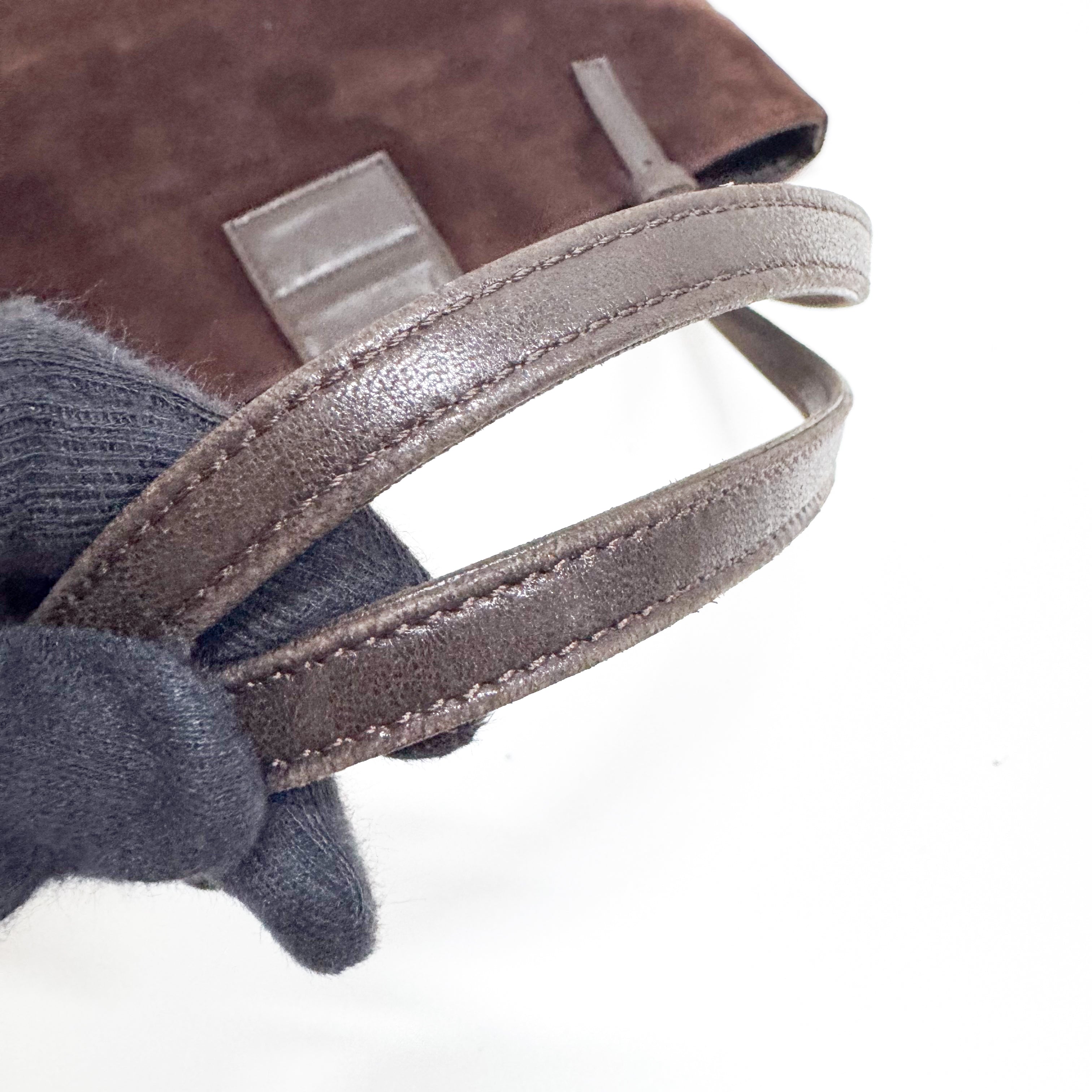 Medium Suede Brown Tote Bag