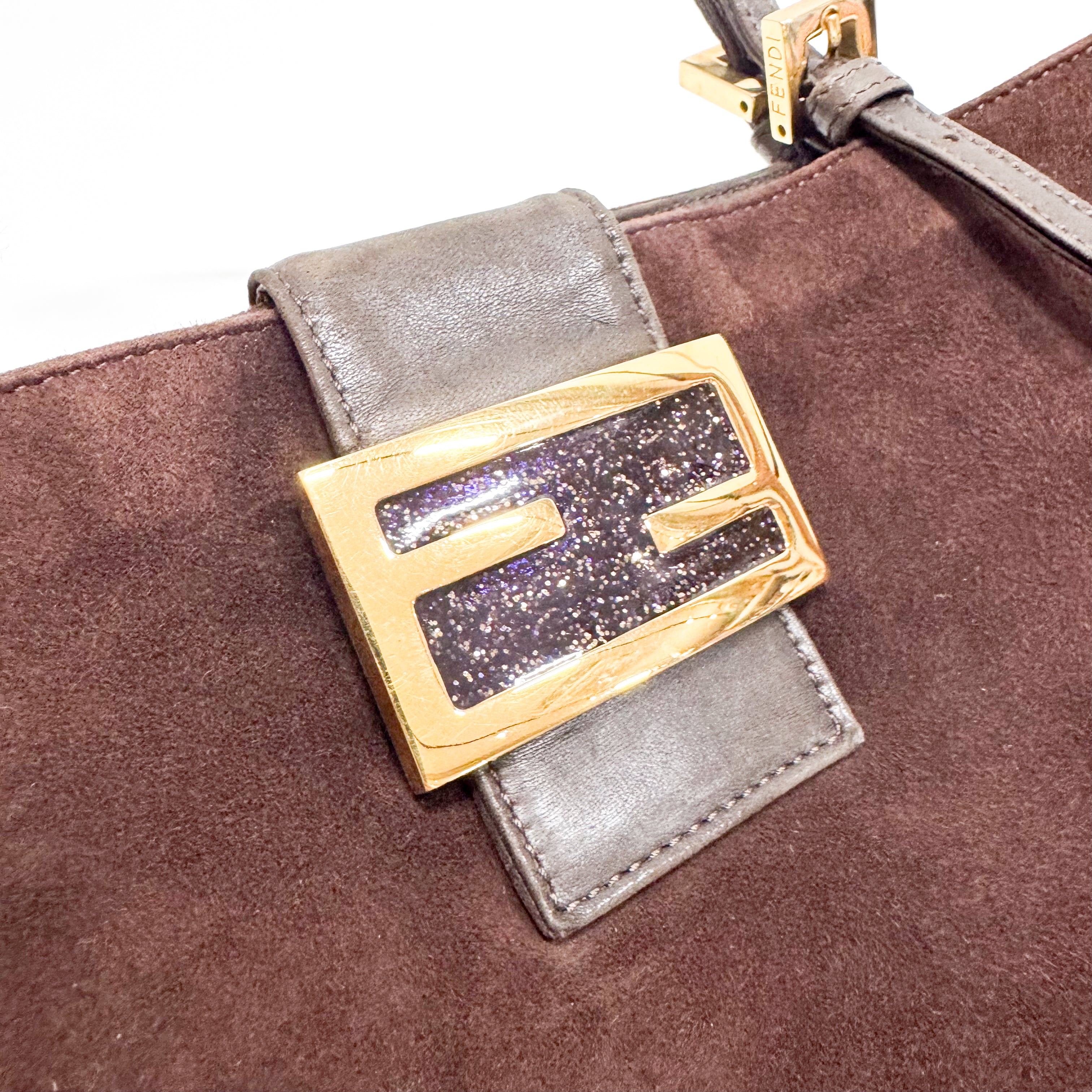 Medium Suede Brown Tote Bag