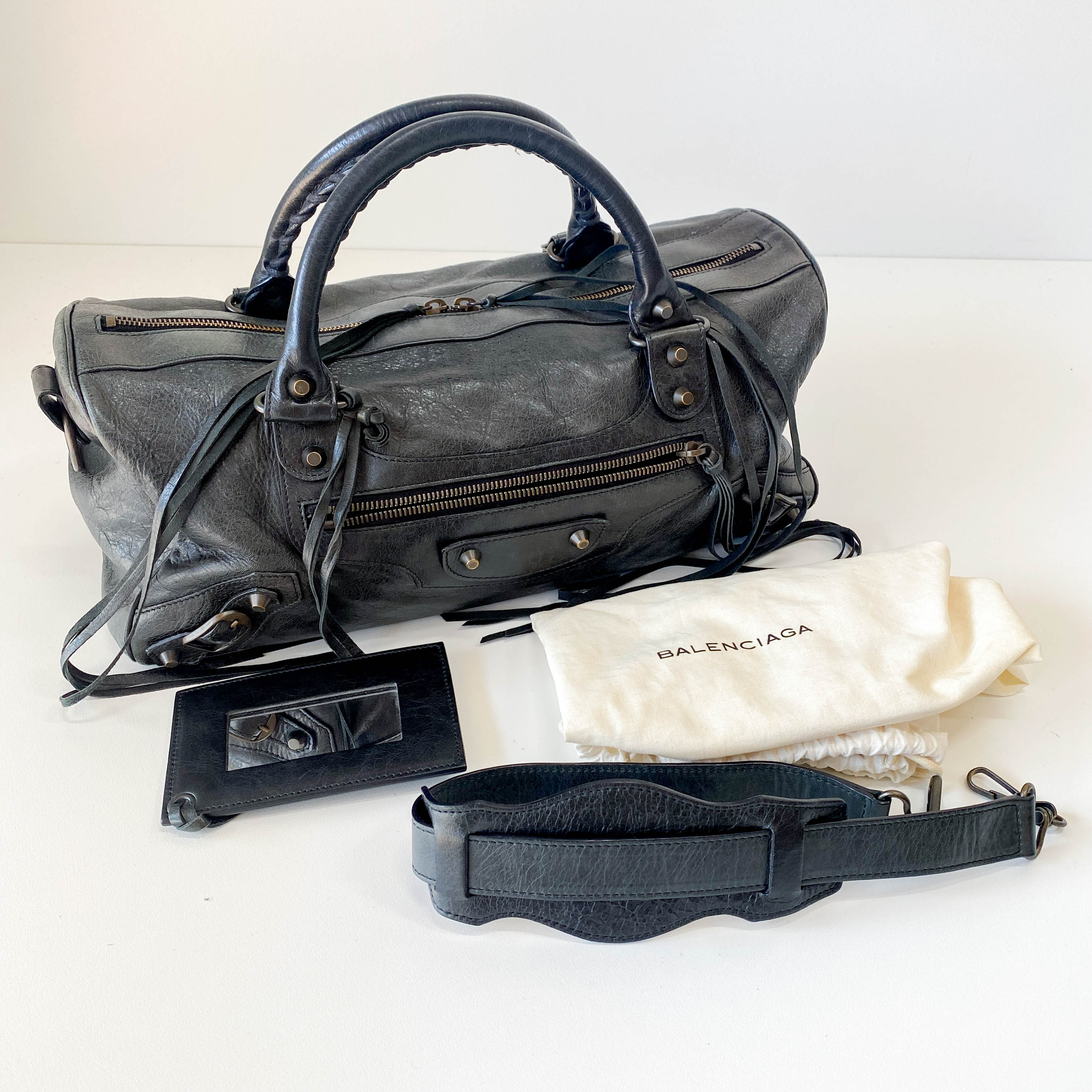 Black Leather The First Shoulder Bag