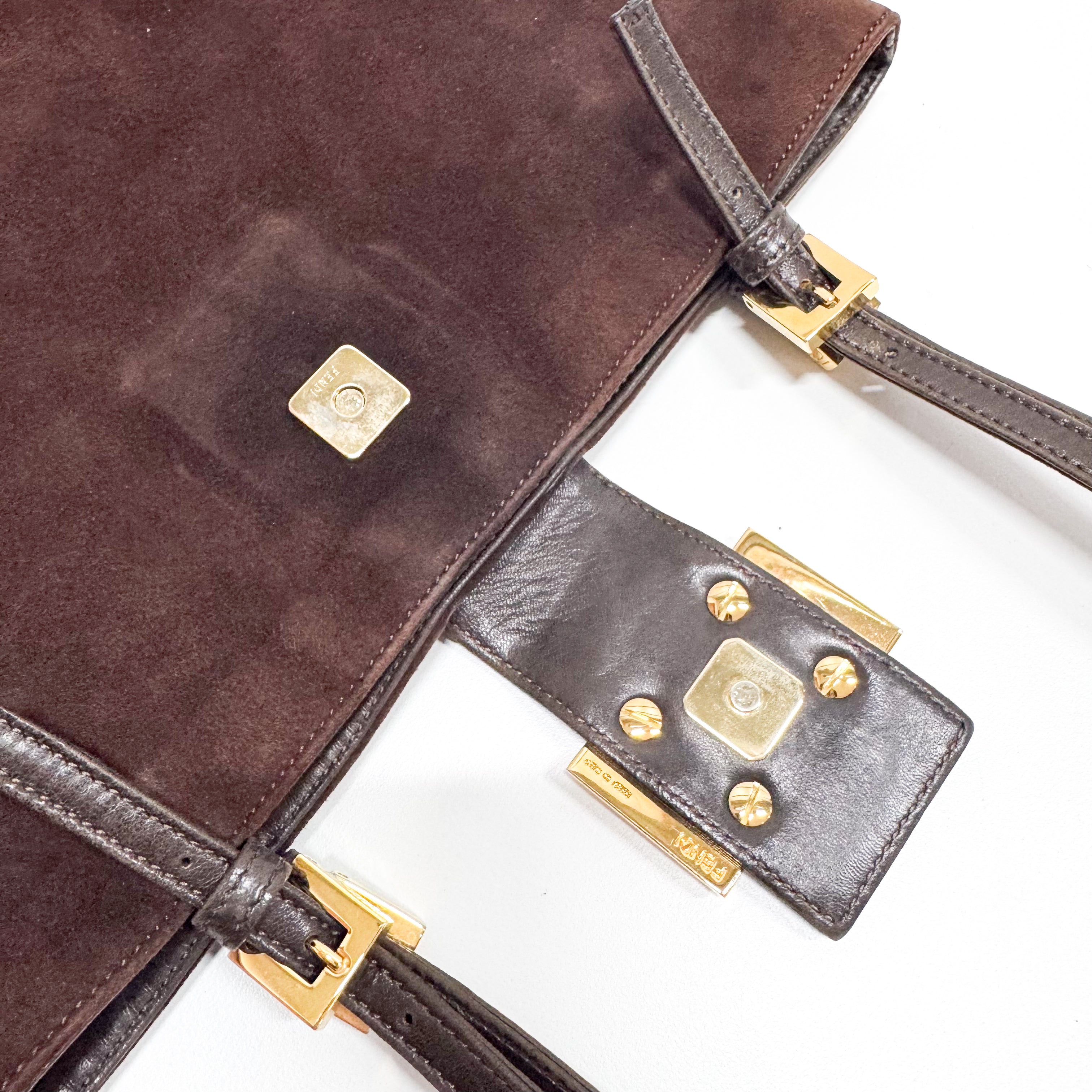 Medium Suede Brown Tote Bag