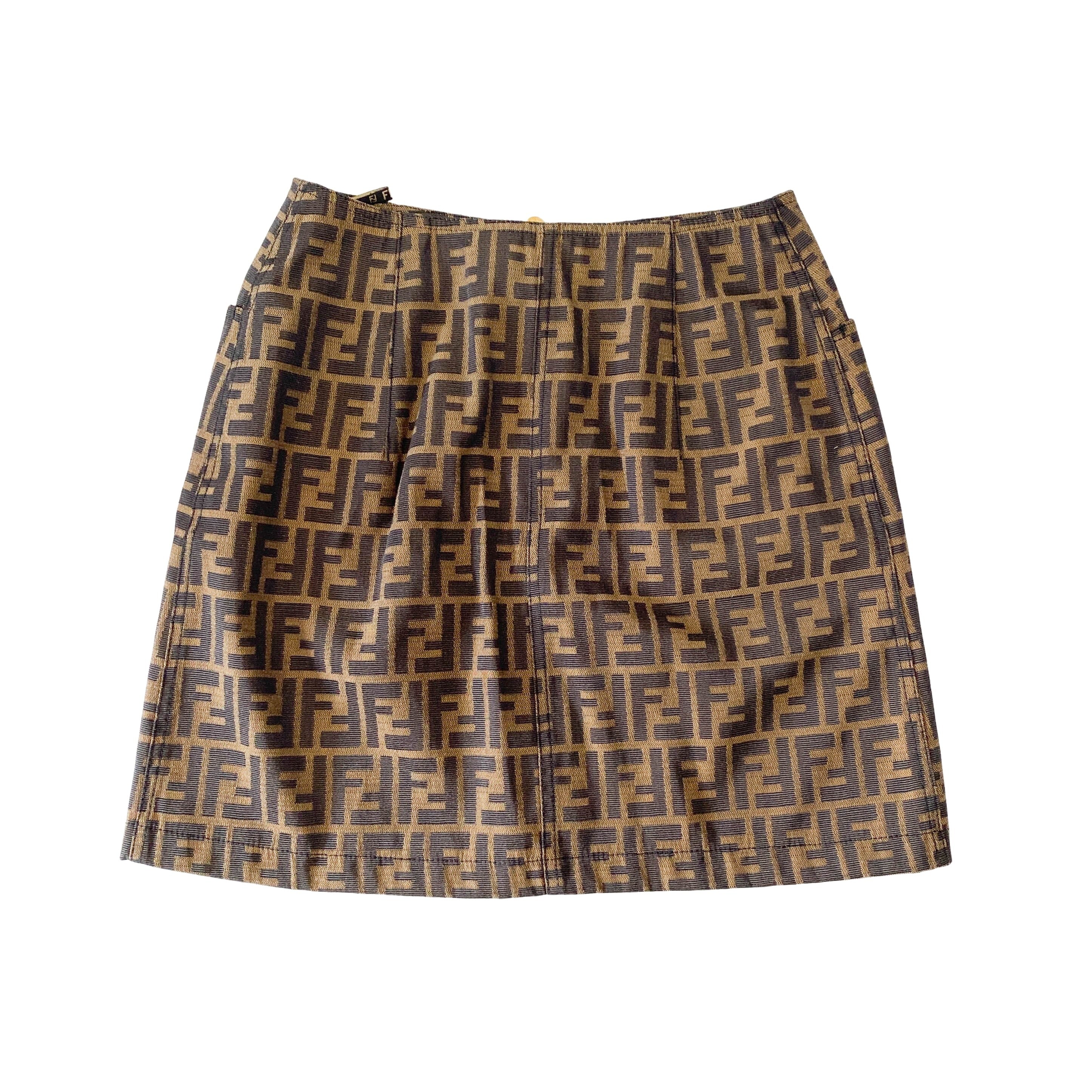 Vintage Brown Zucca Skirt SIZE 40