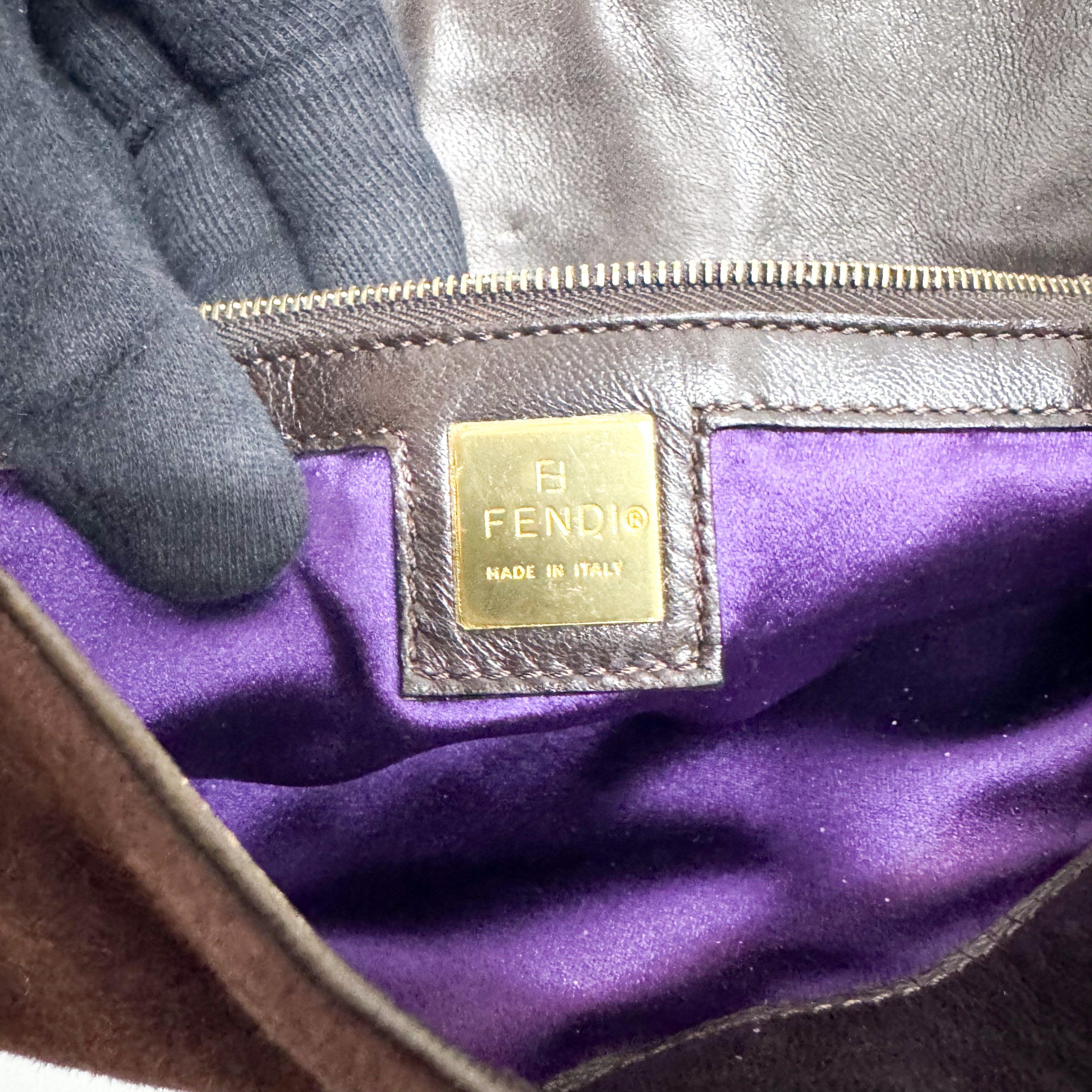 Medium Suede Brown Tote Bag