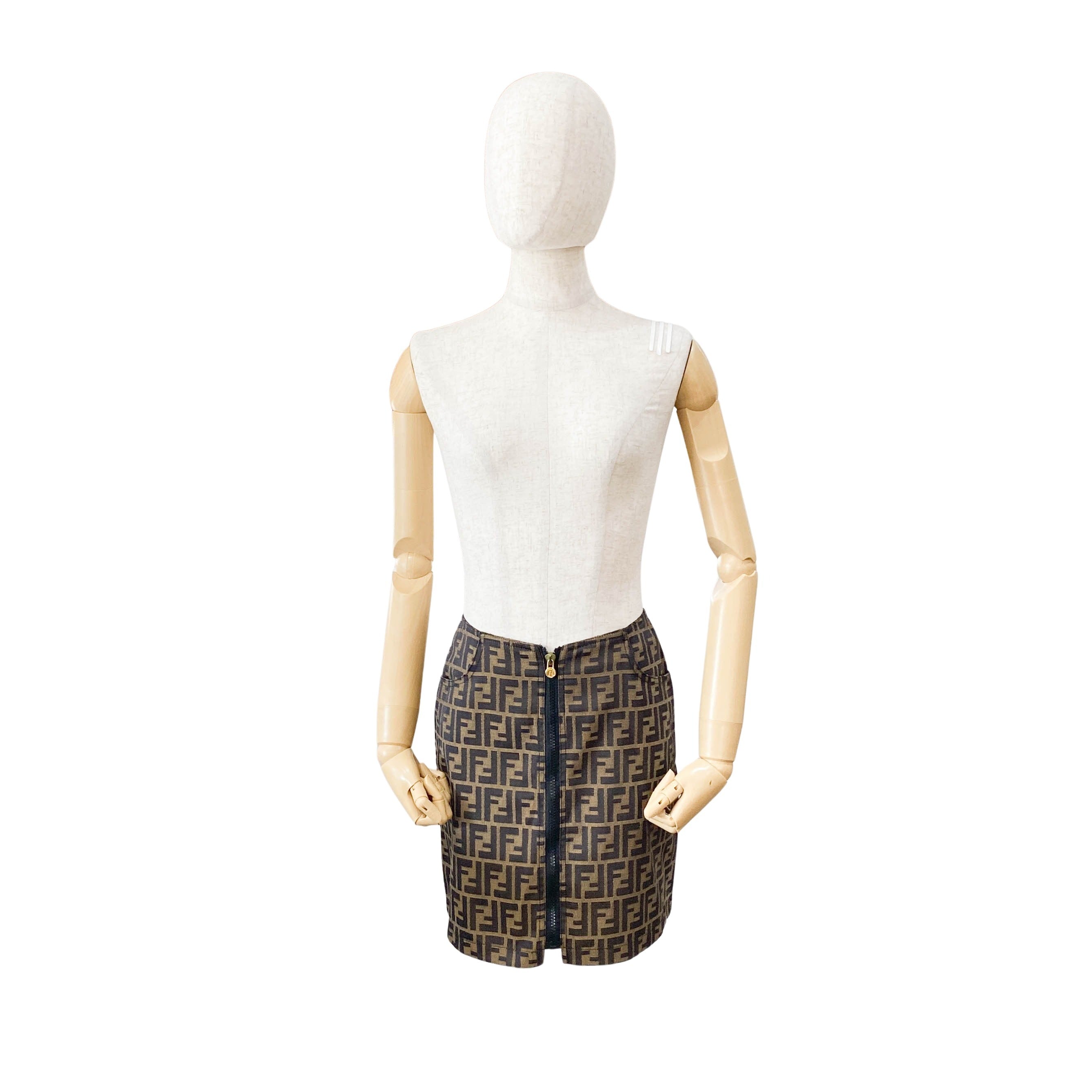 Vintage Brown Zucca Skirt SIZE 40