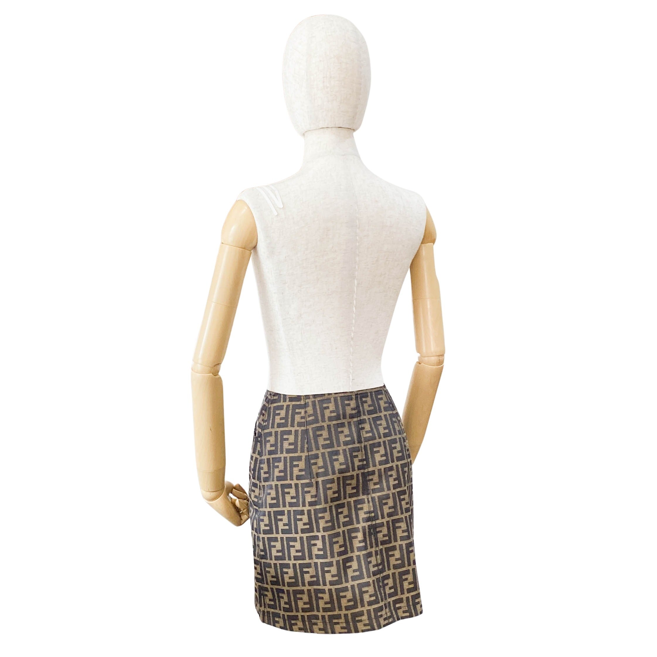 Vintage Brown Zucca Skirt SIZE 40