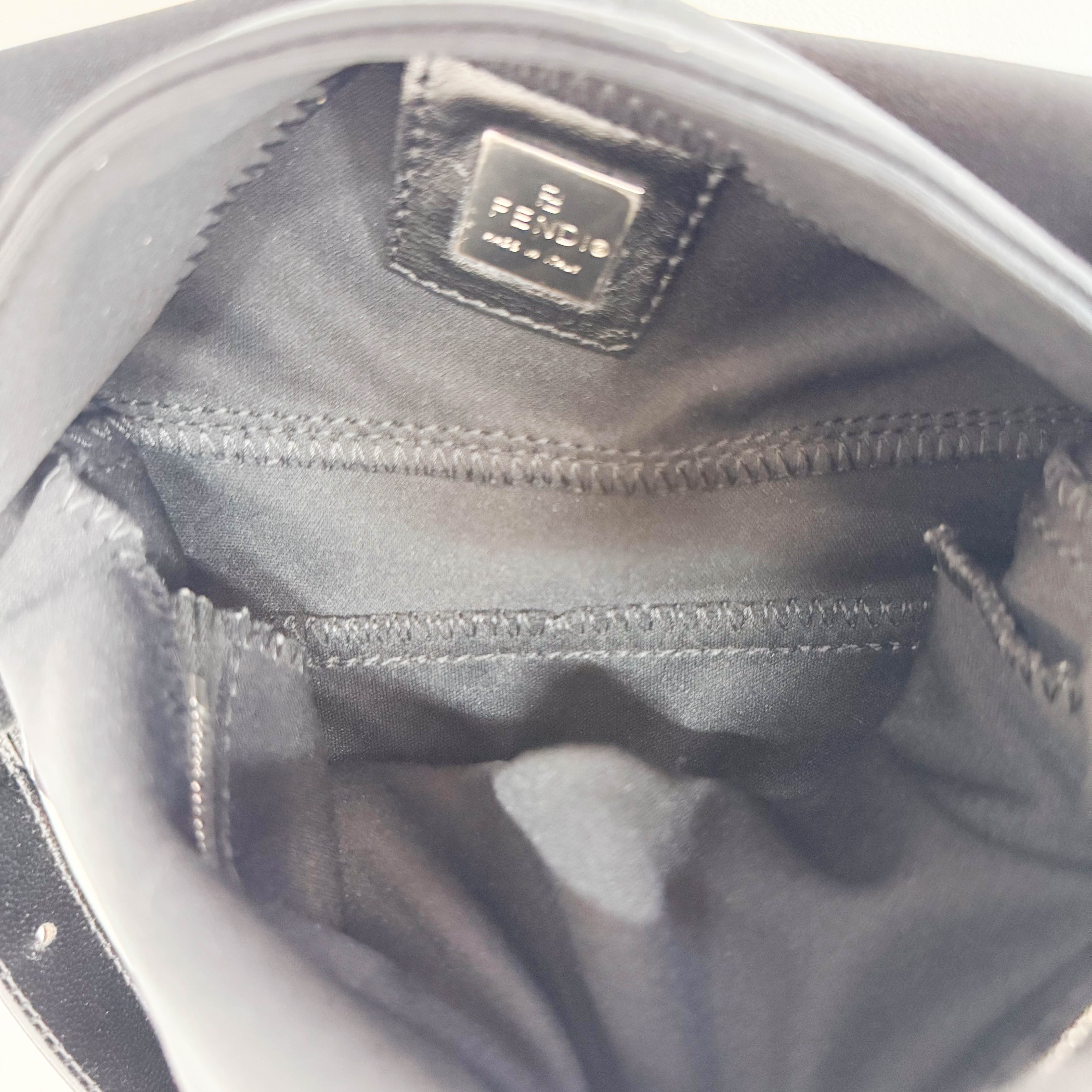 Baguette Black Neoprene Shoulder Bag