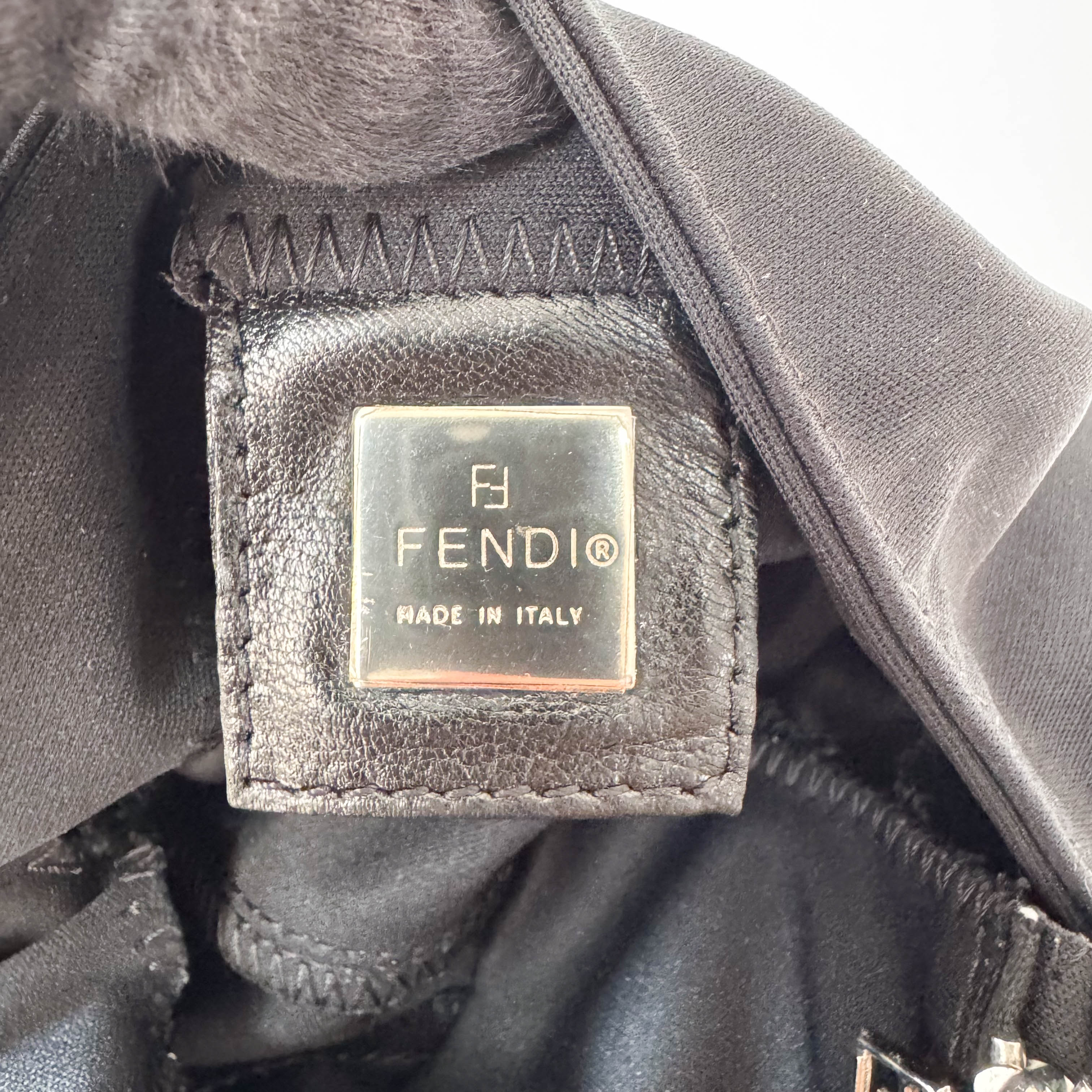 Baguette Black Neoprene Shoulder Bag