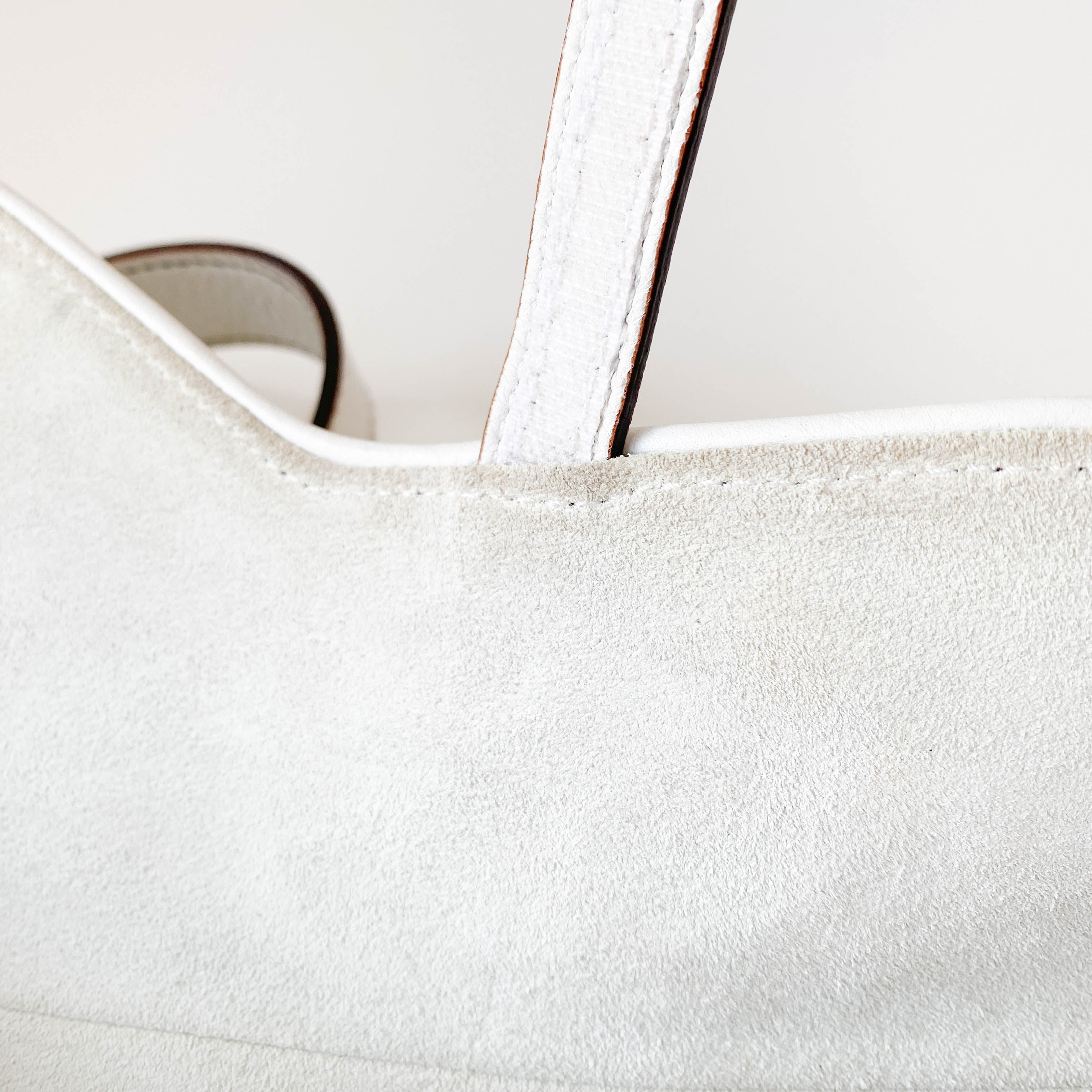 Saddle White Leather Shoulder Bag