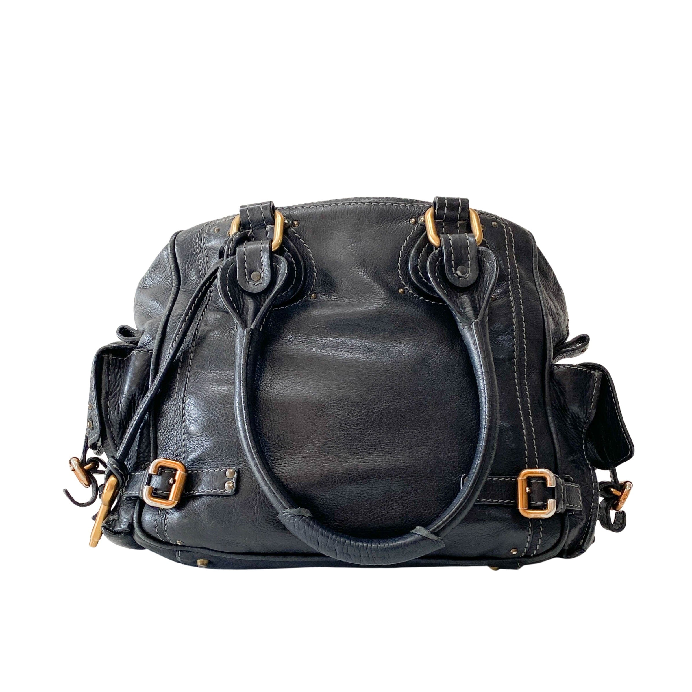 Paddington Black Leather Shoulder Bag