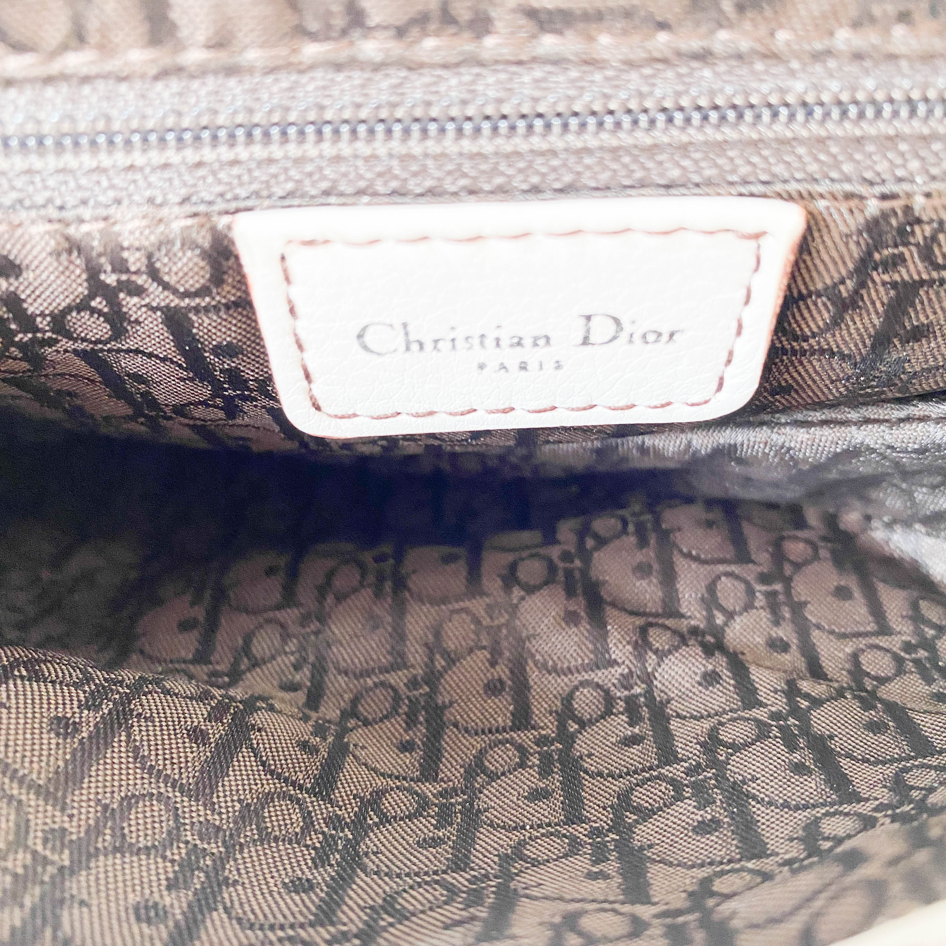 Saddle White Leather Shoulder Bag