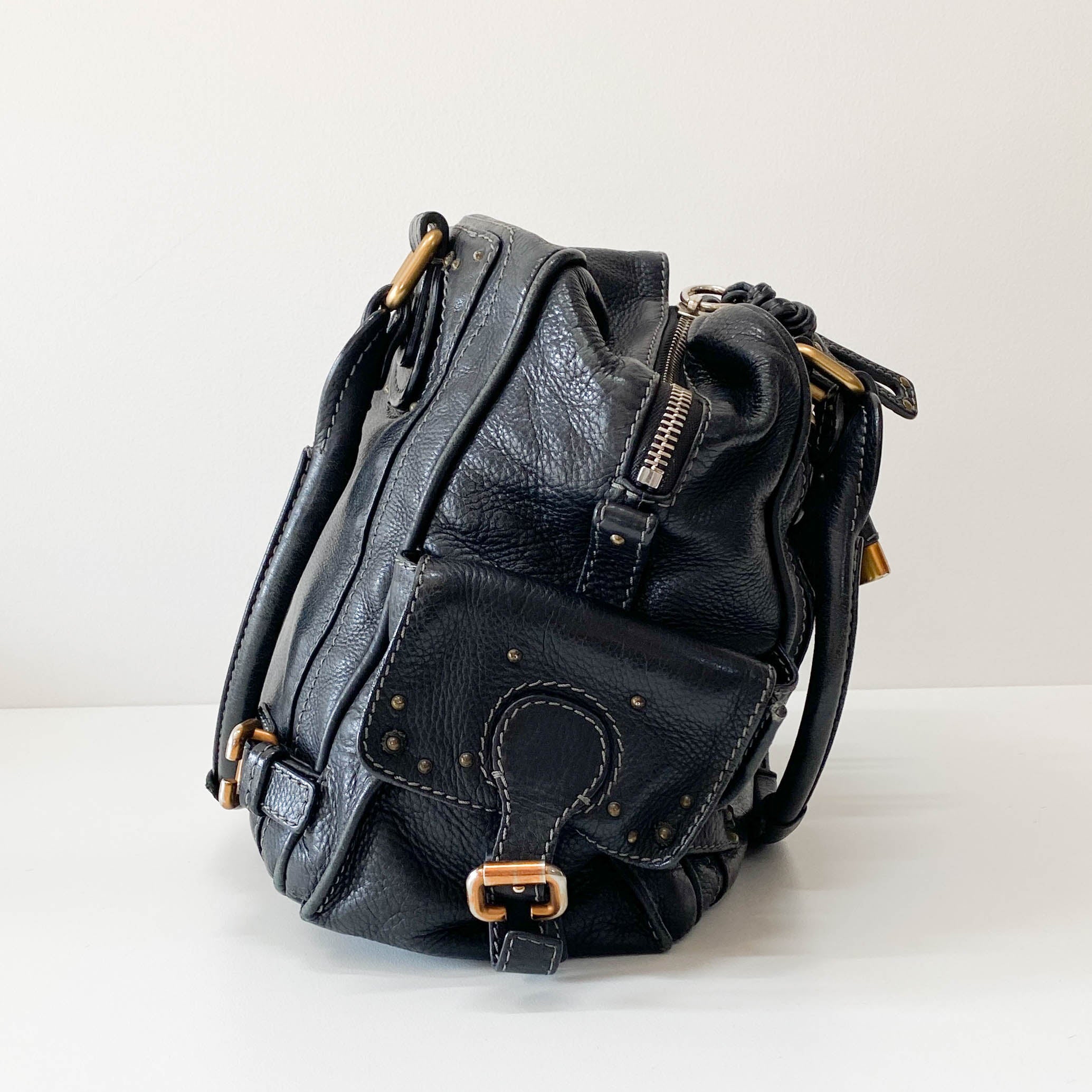Paddington Black Leather Shoulder Bag