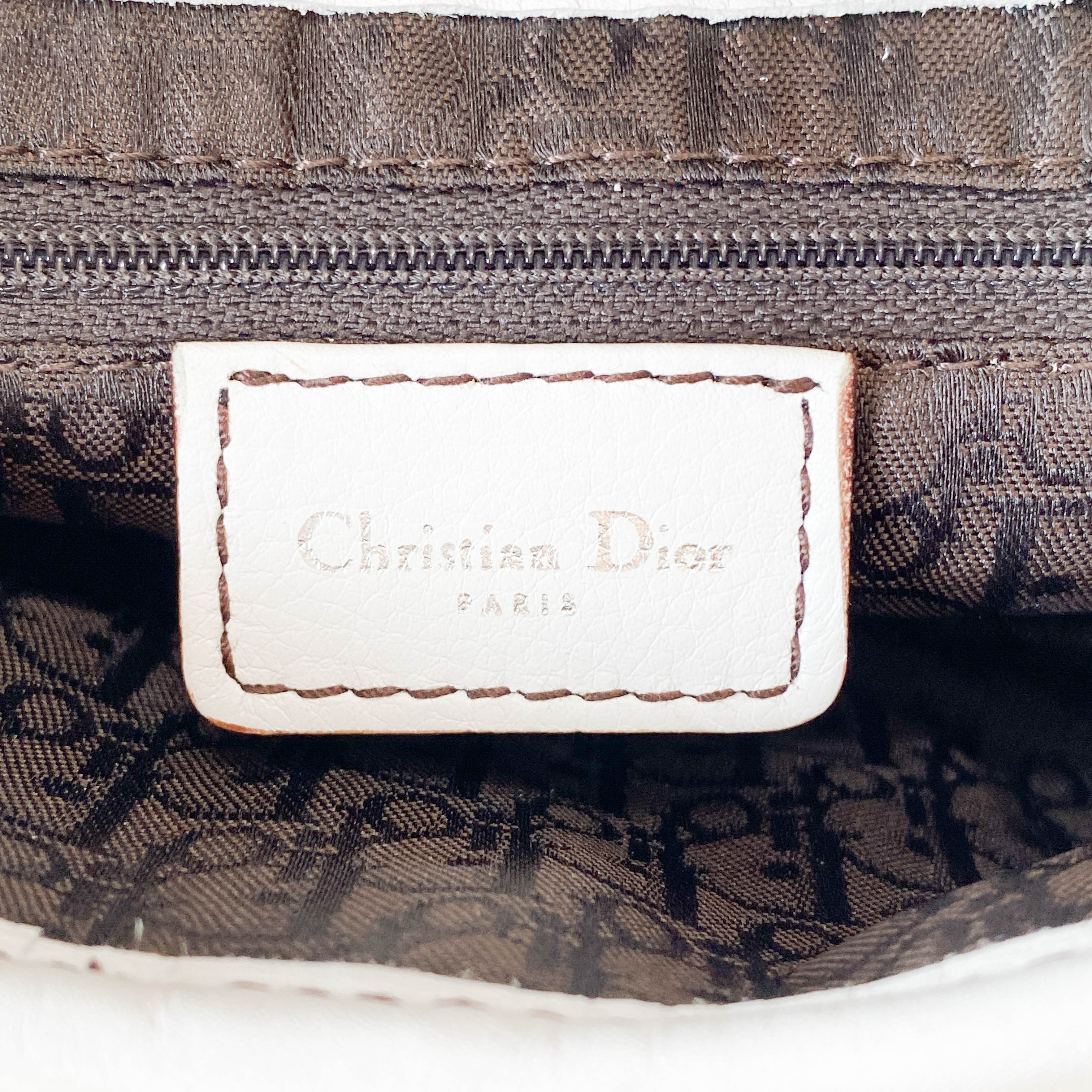 Saddle White Leather Shoulder Bag