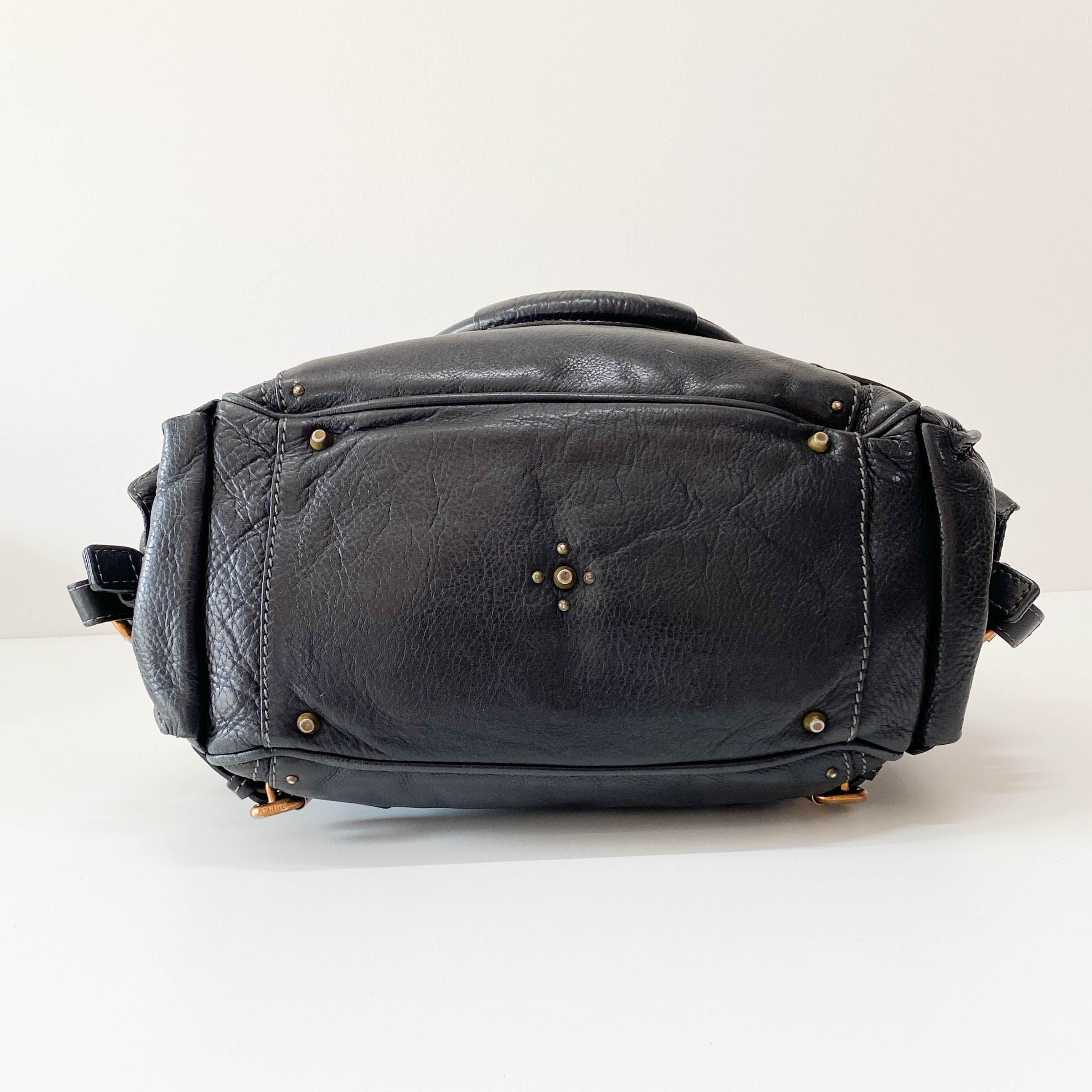 Paddington Black Leather Shoulder Bag