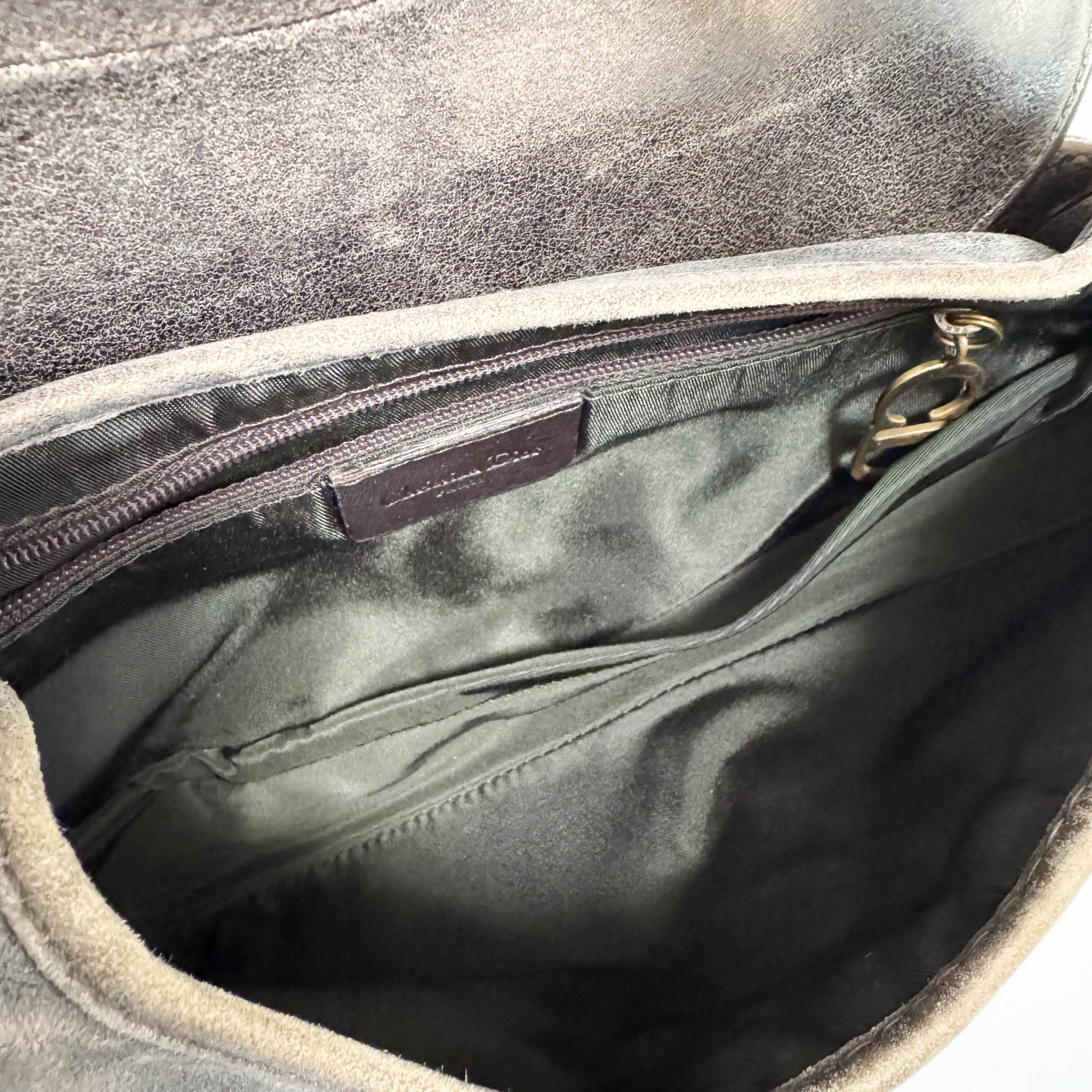 Saddle Bag Aged Brown Suede Shoulder Bag