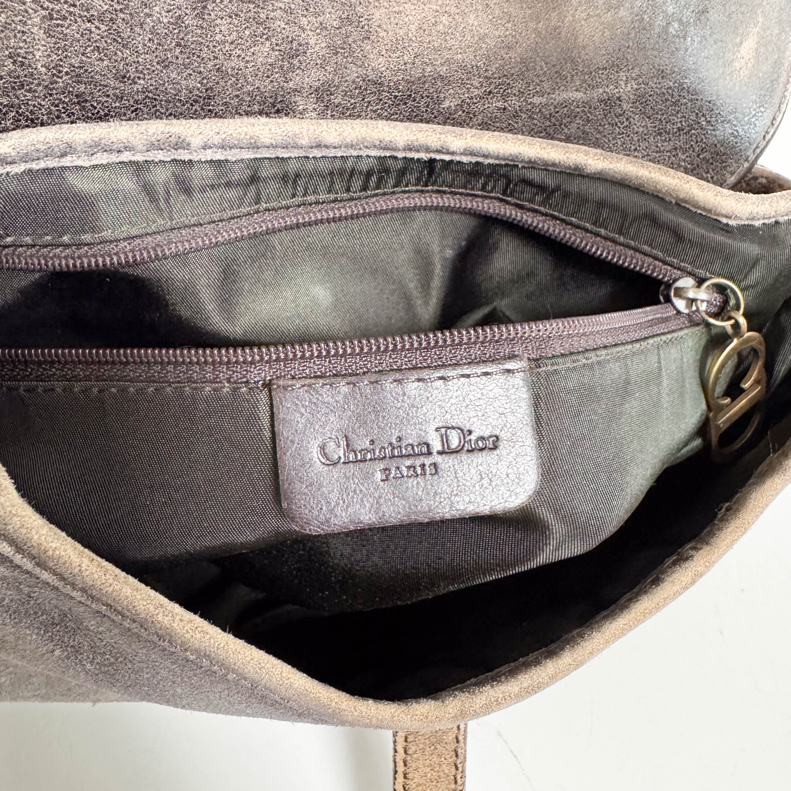 Saddle Bag Aged Brown Suede Shoulder Bag