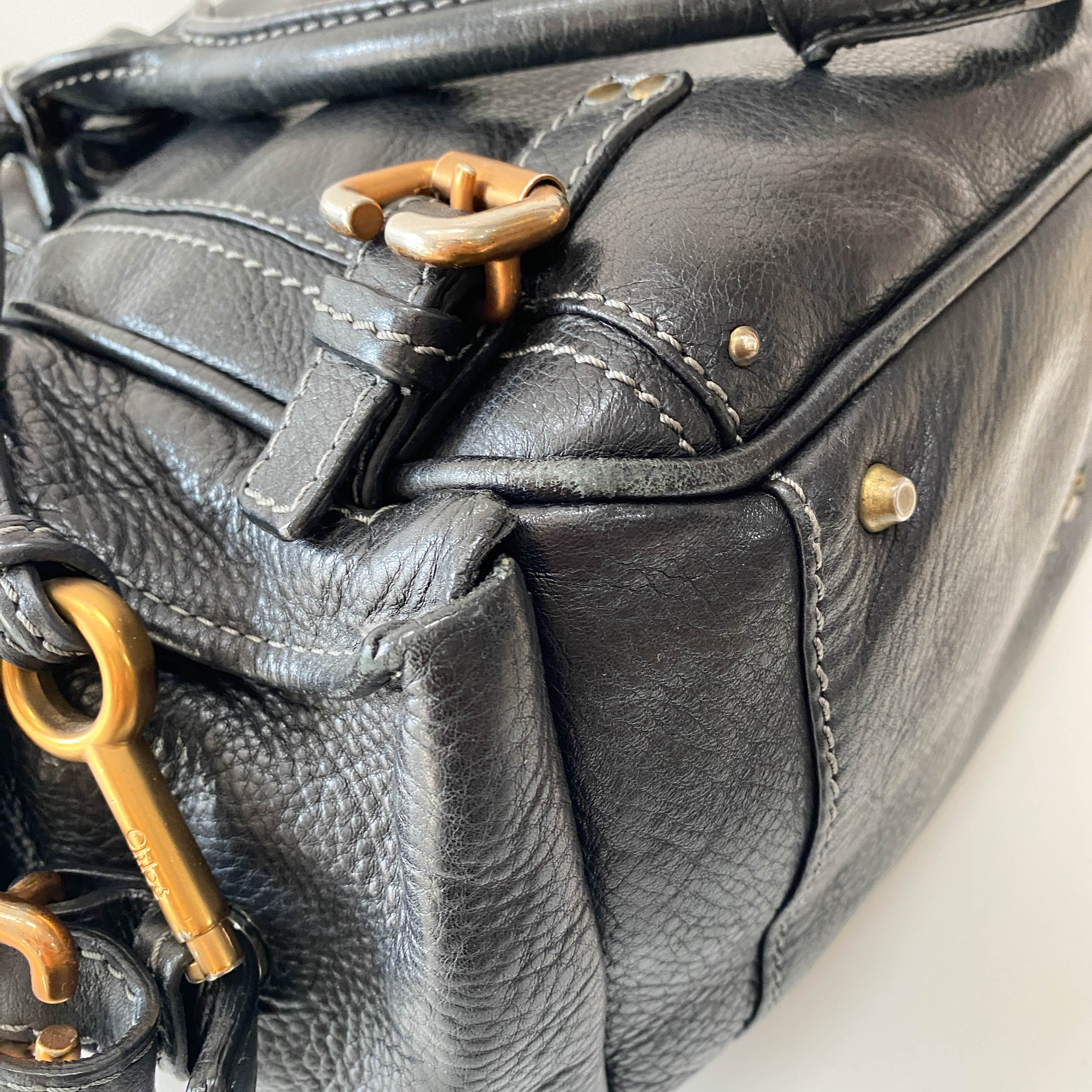 Paddington Black Leather Shoulder Bag