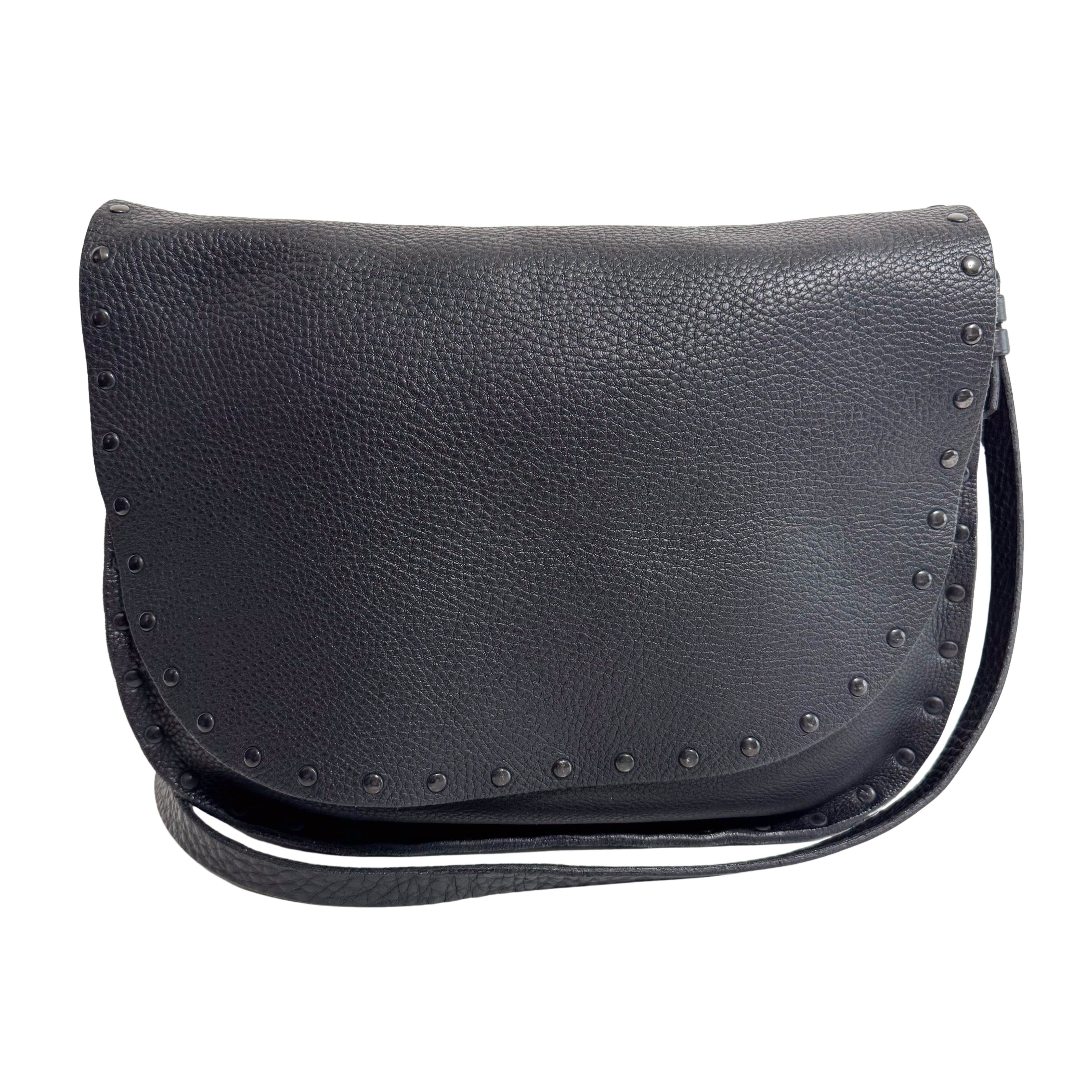 Archive Black Leather Shoulder Bag